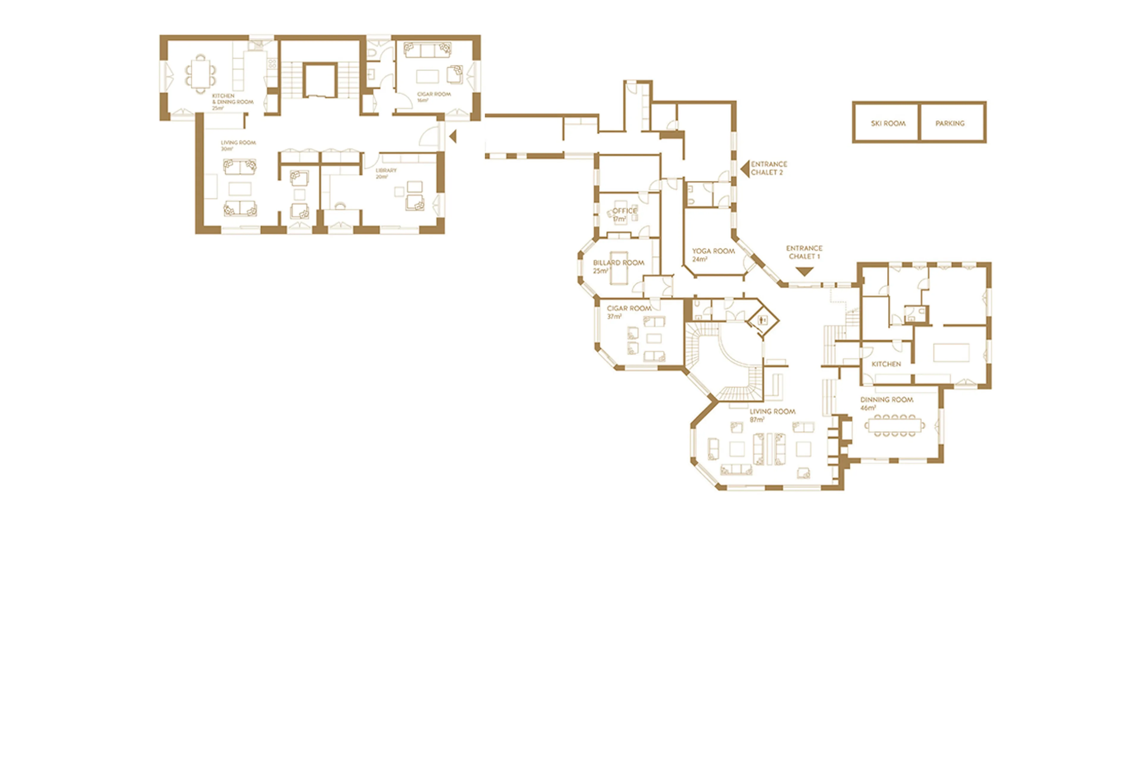 Level 0 floor plan of Ultima Crans-Montana in Crans-Montana