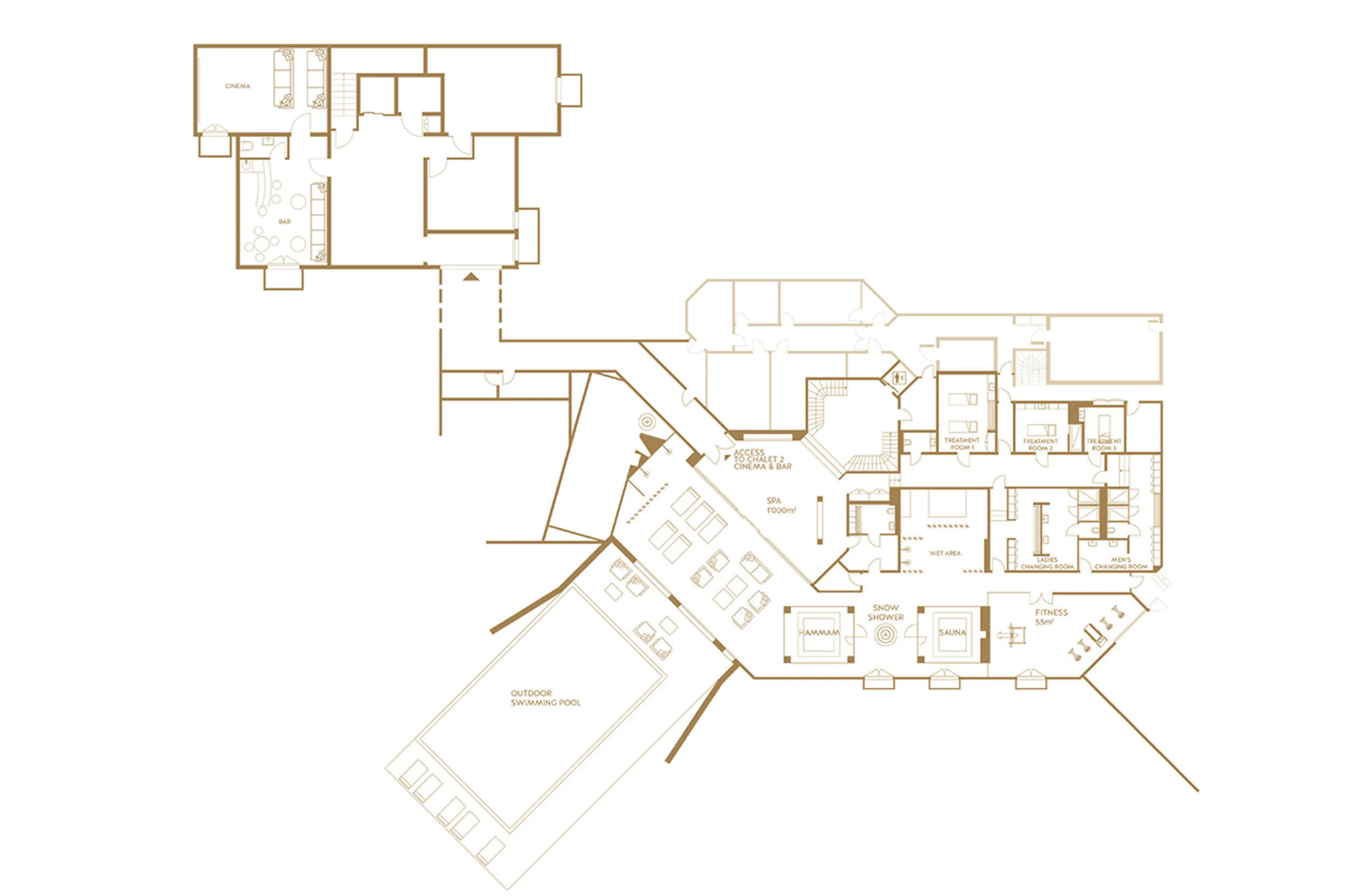 Level -1 floor plan of Ultima Crans-Montana in Crans-Montana