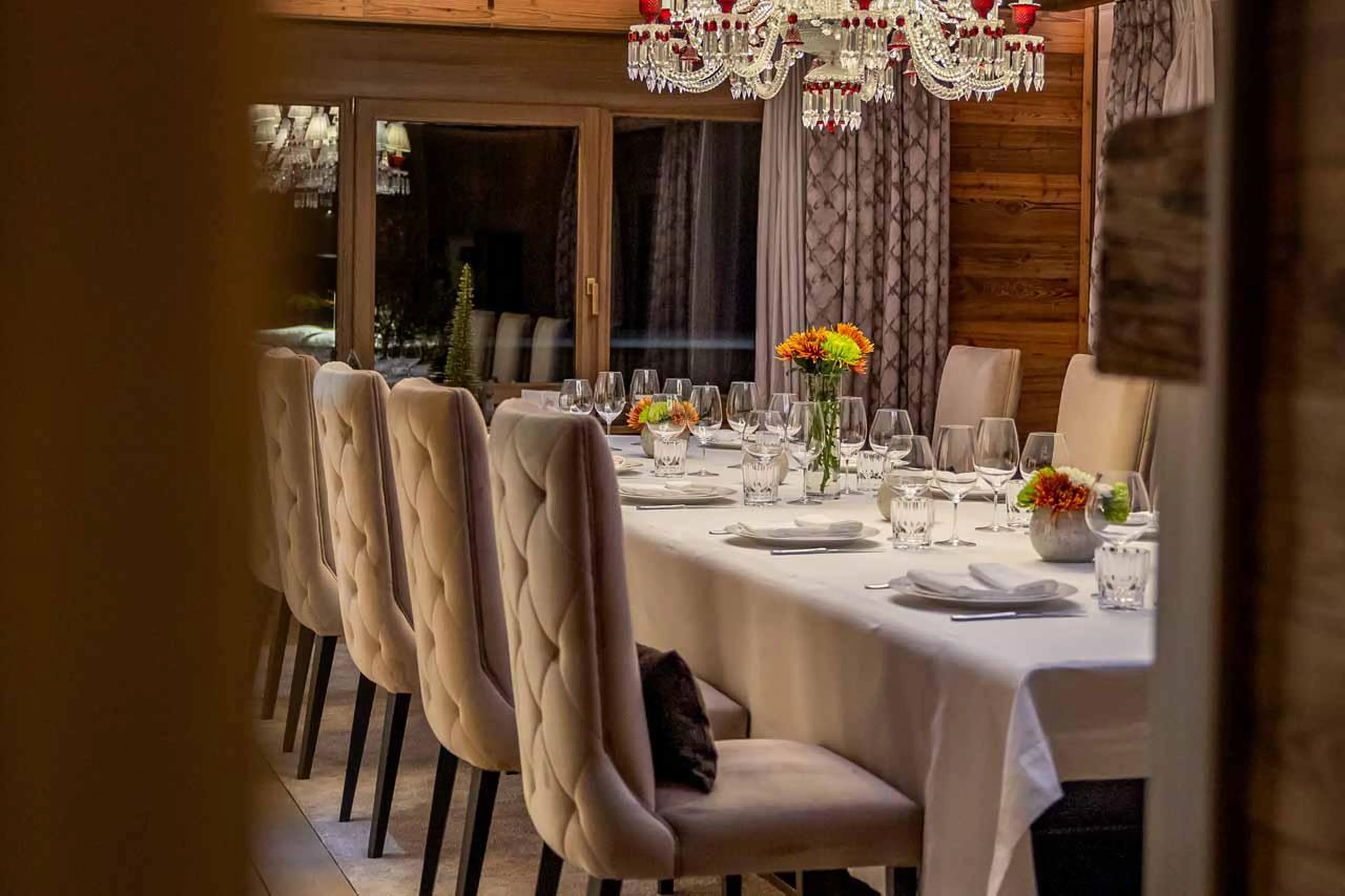 Dining table at Ultima Crans Montana