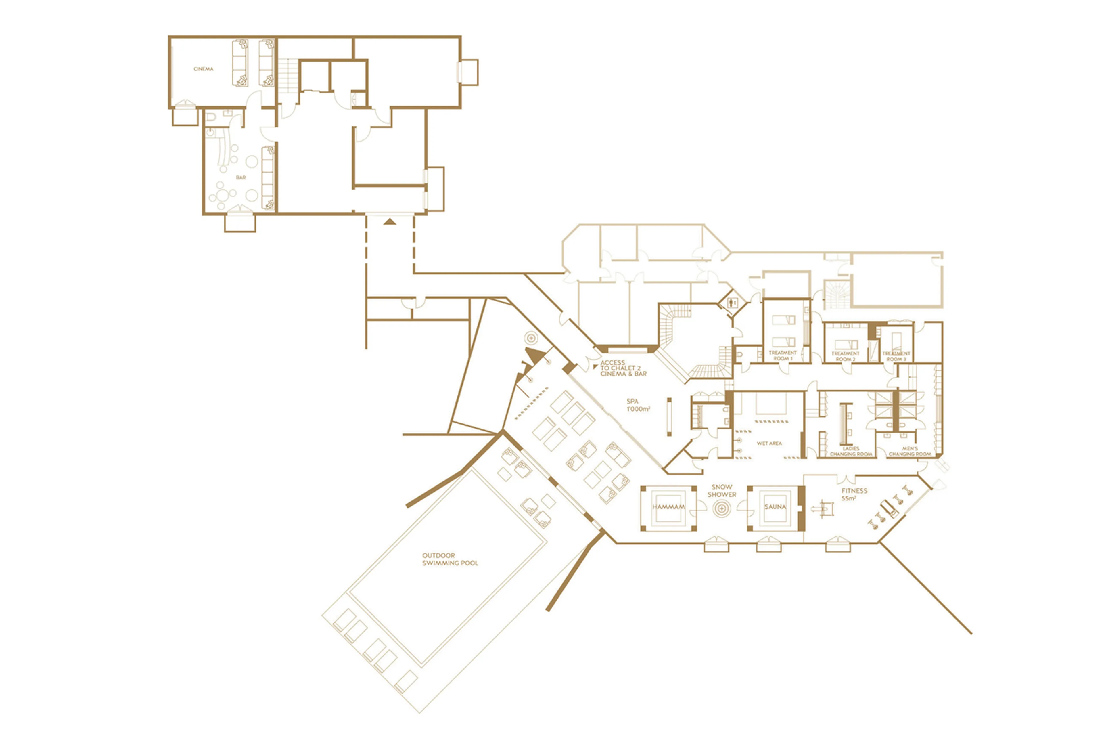 Level -1 floor plan of Ultima Crans Montana 1
