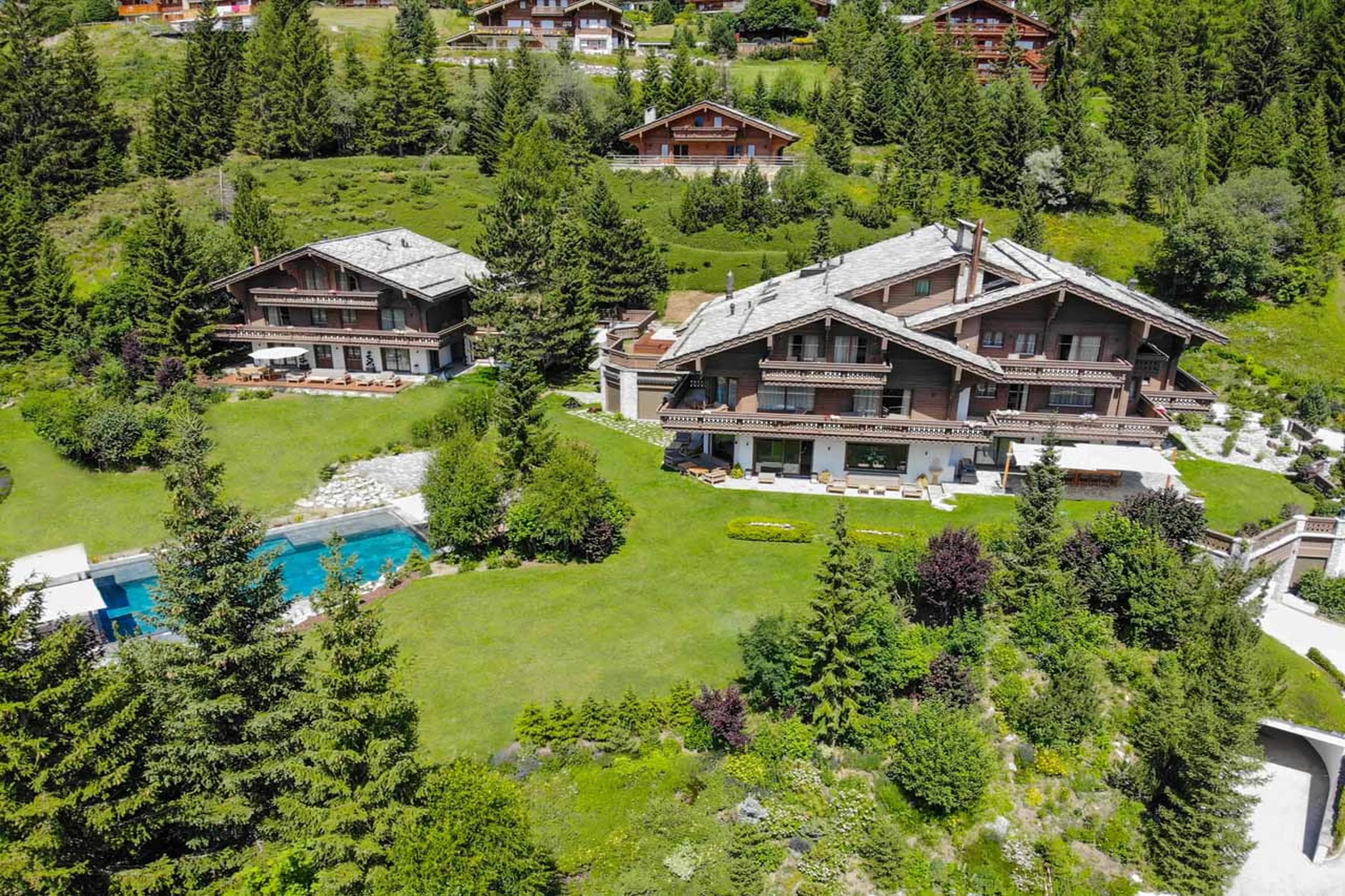 Exterior of Ultima Crans Montana in summer