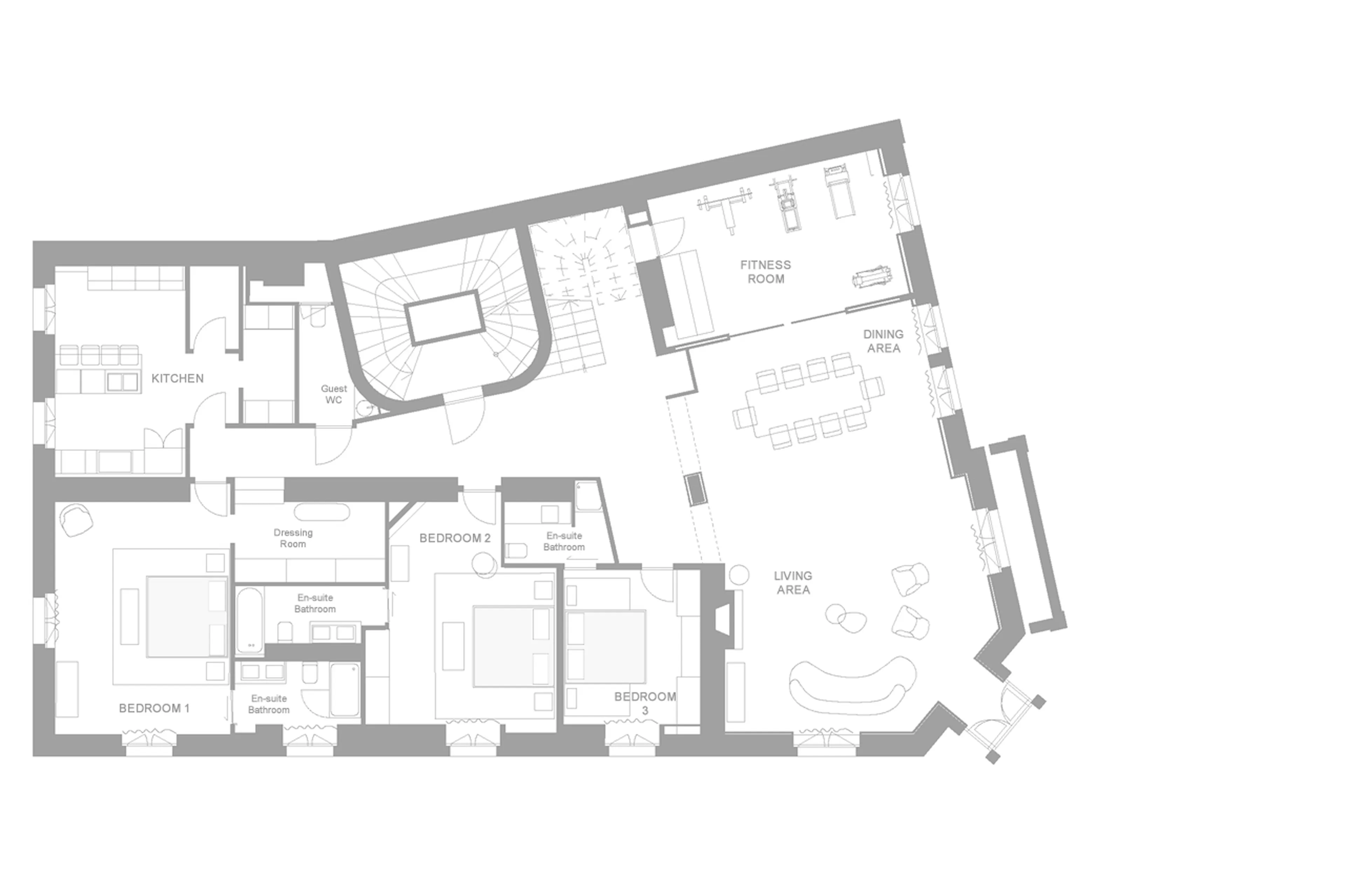 Lower level floor plan of Ultima Geneva Six-Bedroom Residence