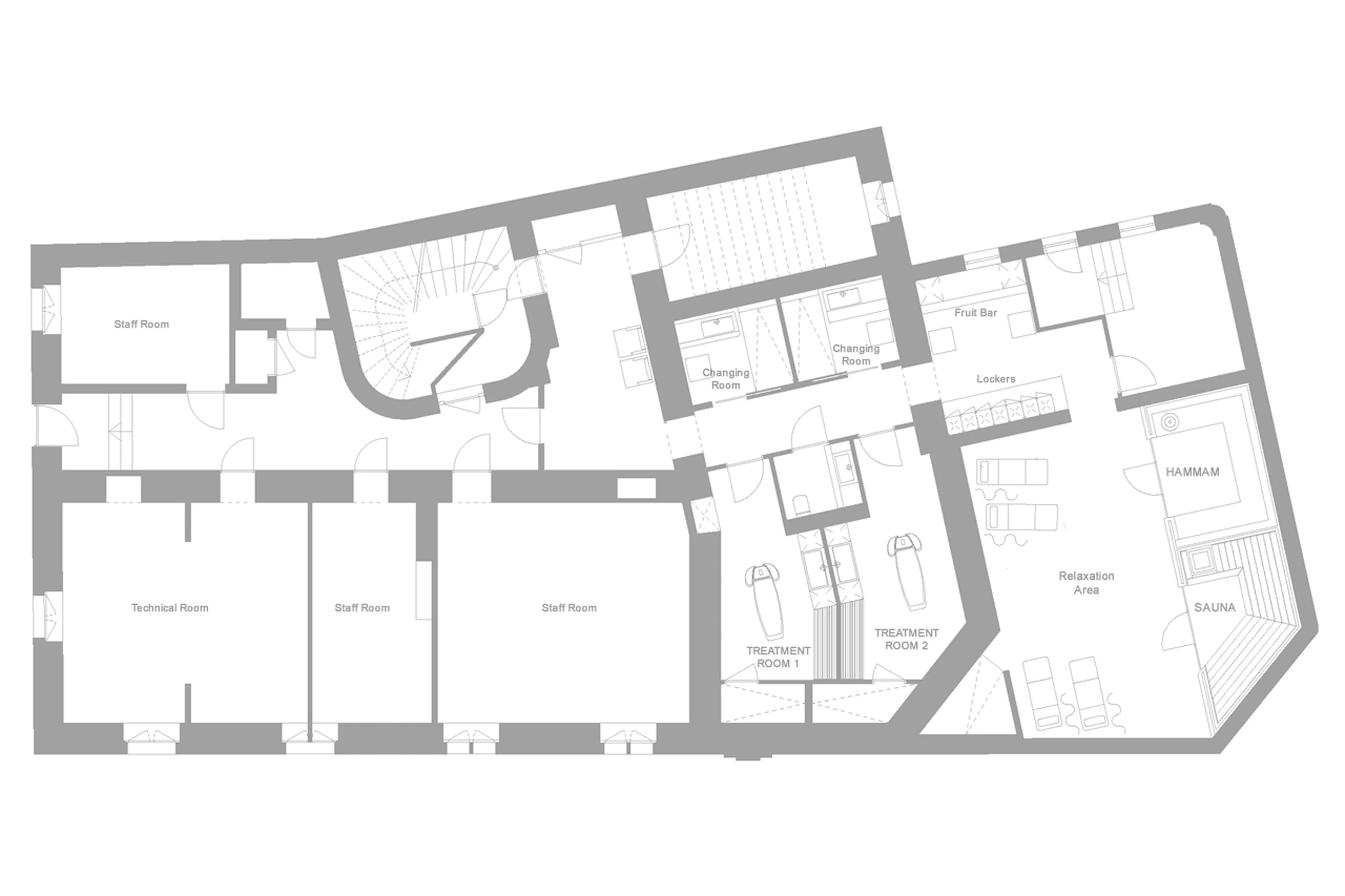 Shared Spa level floor plan of Ultima Geneva Six-Bedroom Residence