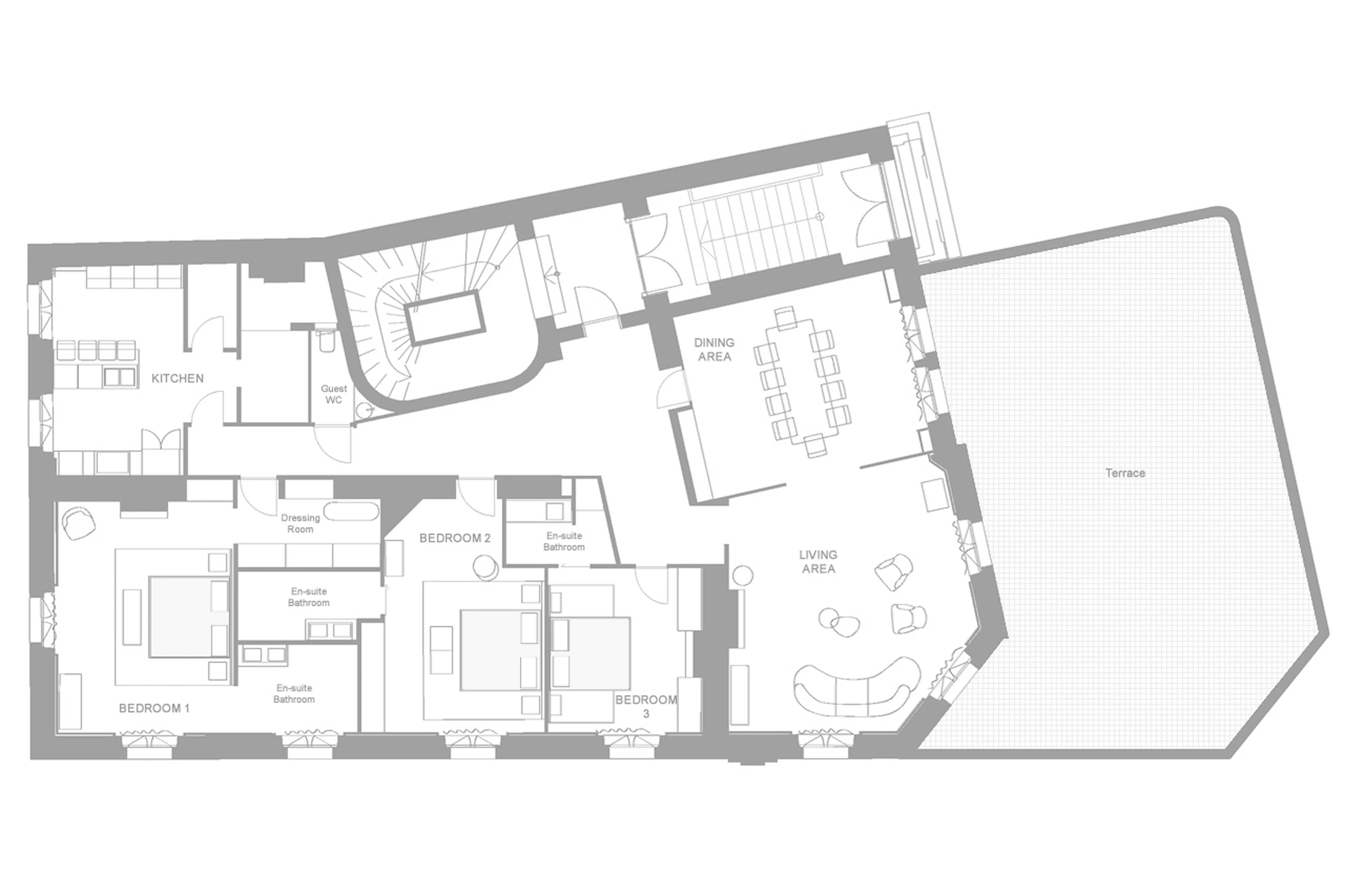Floor plan of Ultima Geneva Three-Bedroom Residence