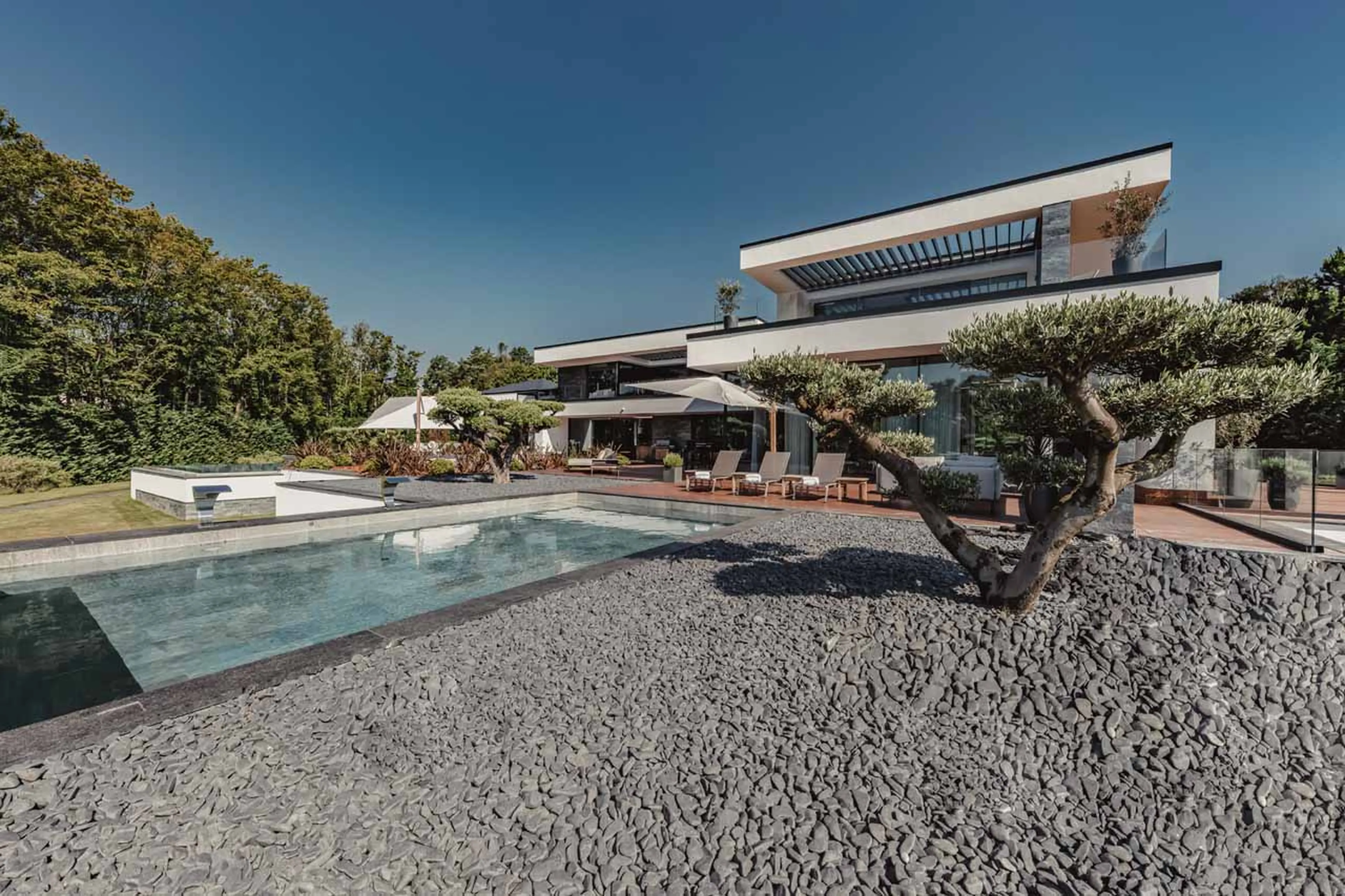 One of two infinity pools at Ultima Grand Villa in Geneva