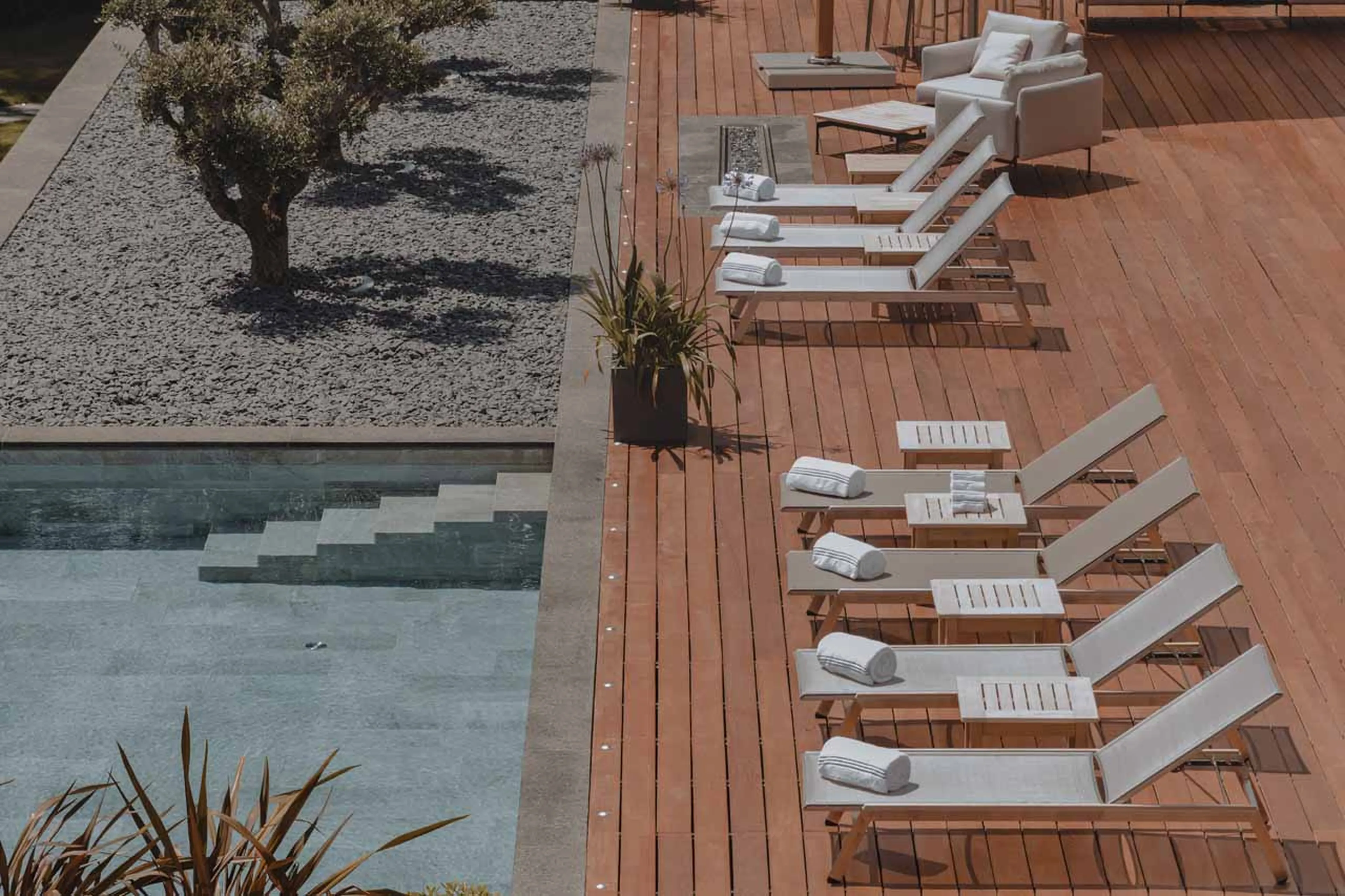 Sunloungers at Ultima Grand Villa in Geneva