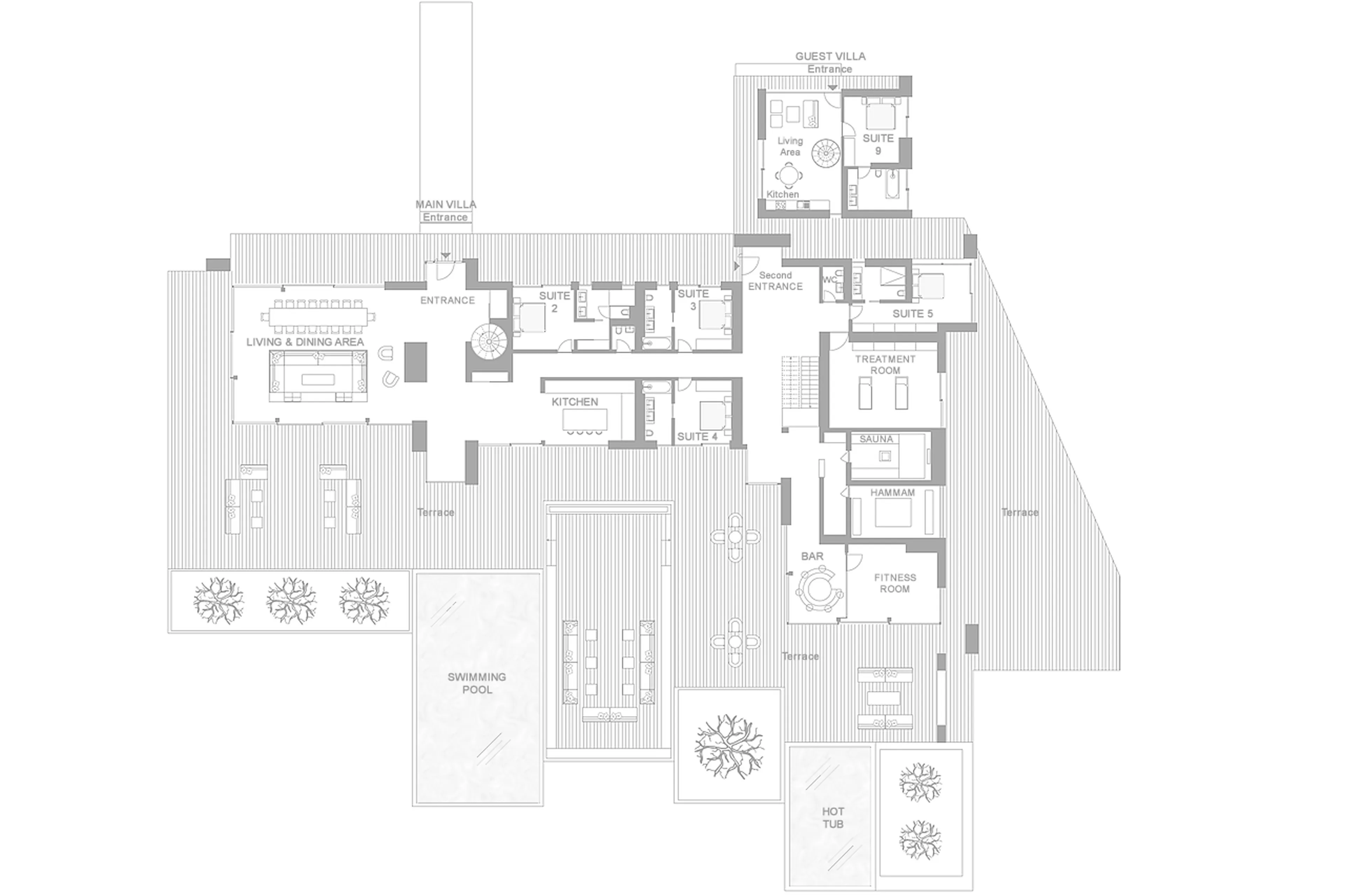Level 0 floor plan of Ultima Grand Villa in Geneva