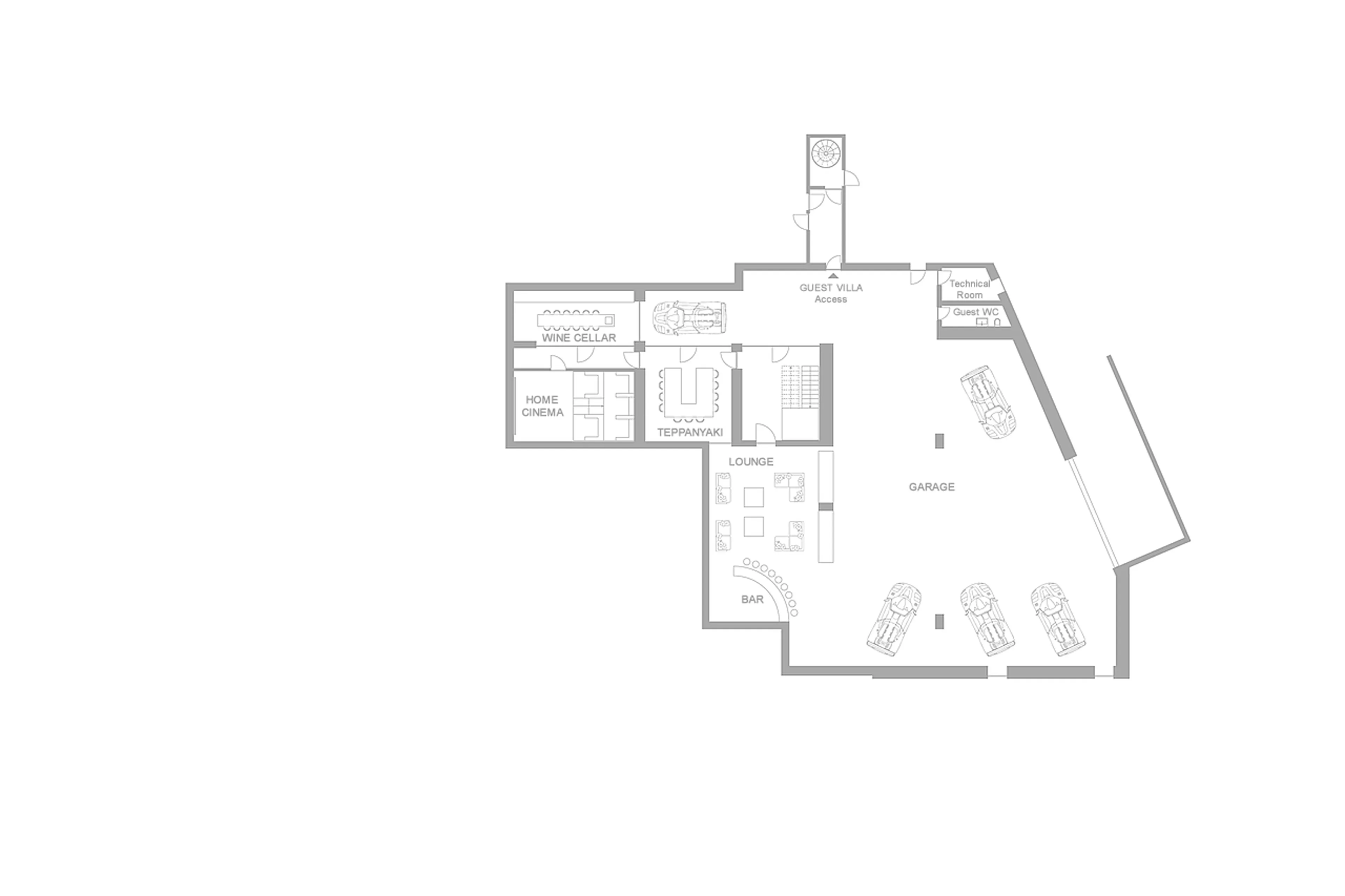 Level -1 floor plan of Ultima Grand Villa in Geneva