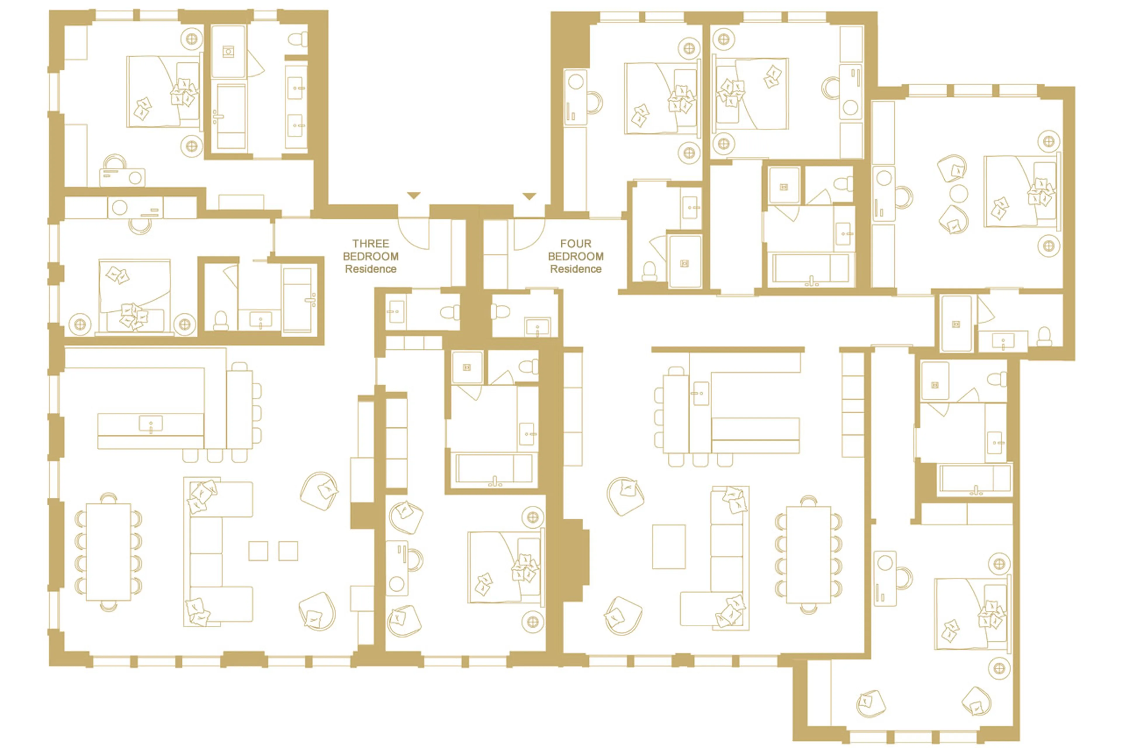 Level 1 floor plan of Ultima Gstaad Residence in Gstaad
