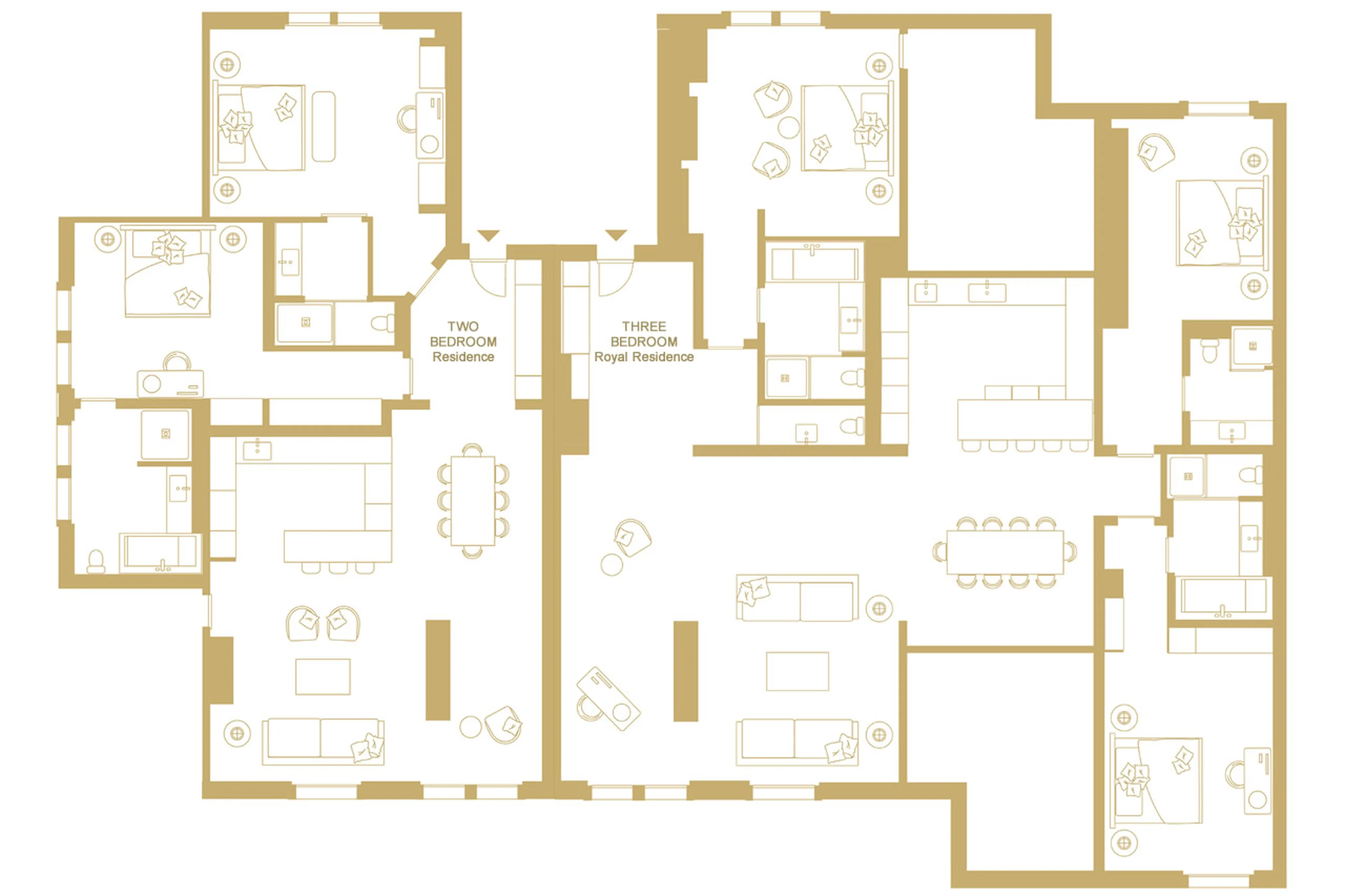 Top level floor plan of Ultima Gstaad Residence in Gstaad