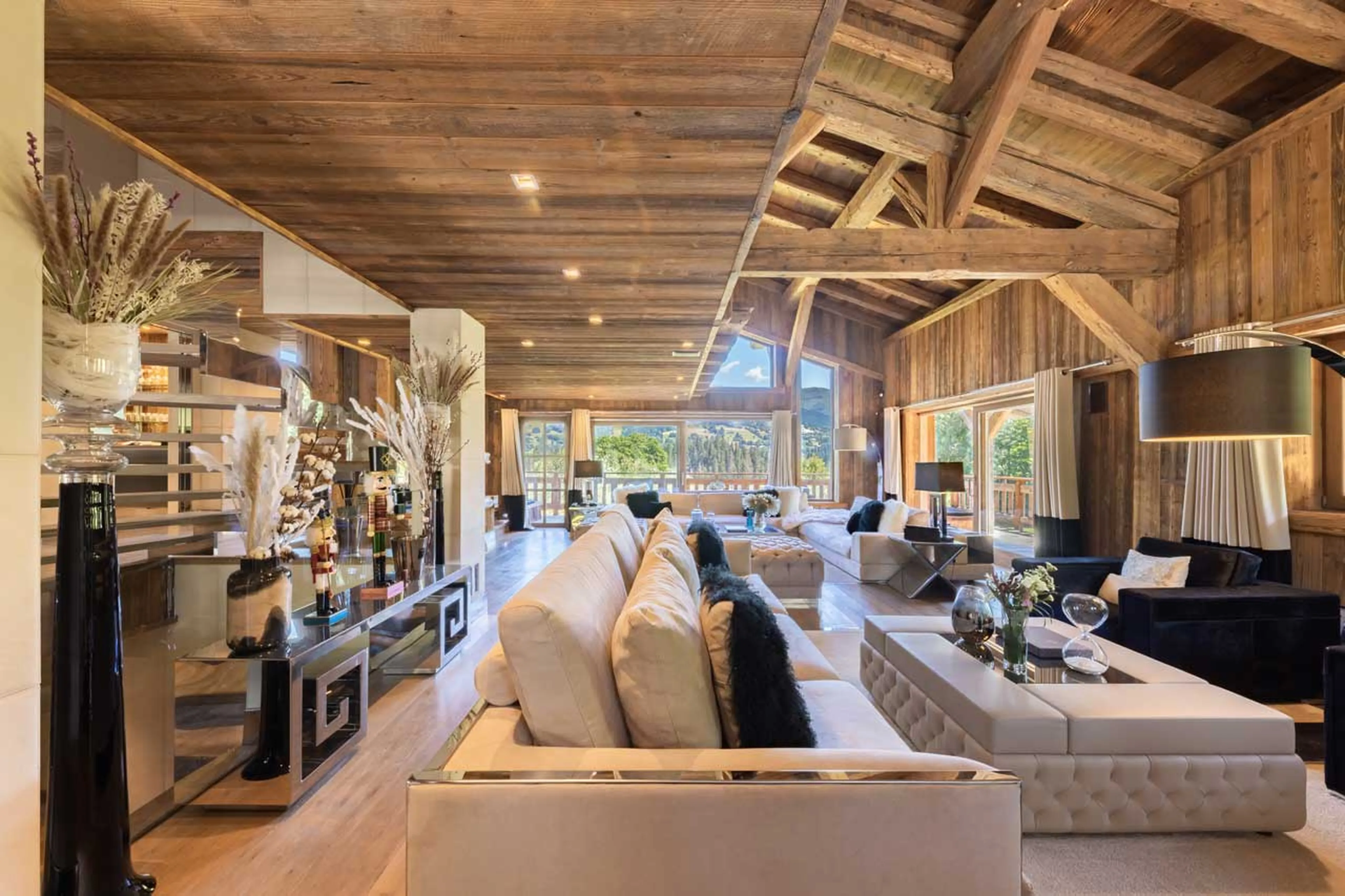 Comfortable sofas in living room at Ultima Megeve