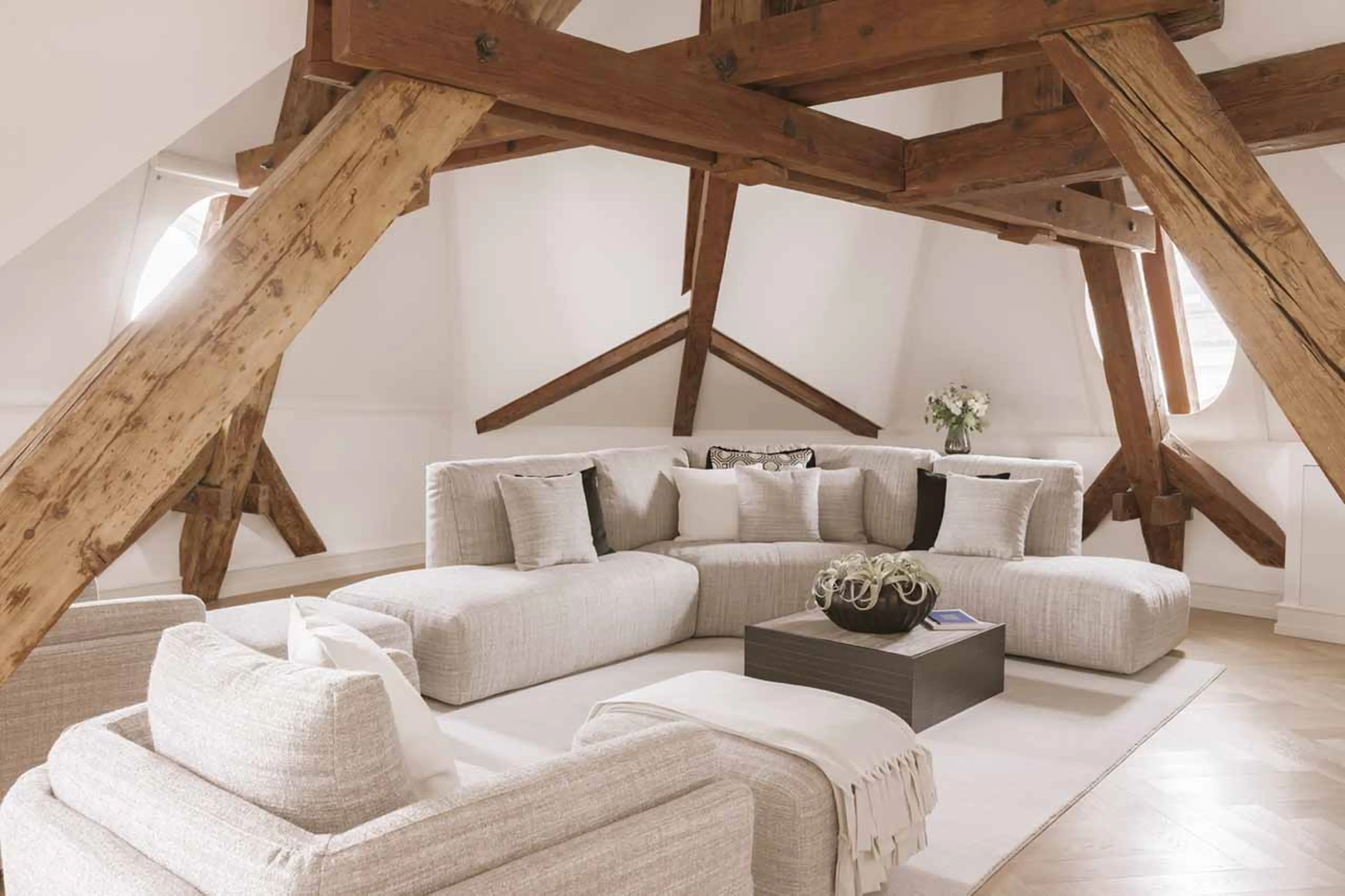 Lounge of master bedroom at Ultima Quai Wilson Six Bedroom Duplex Residence in Geneva