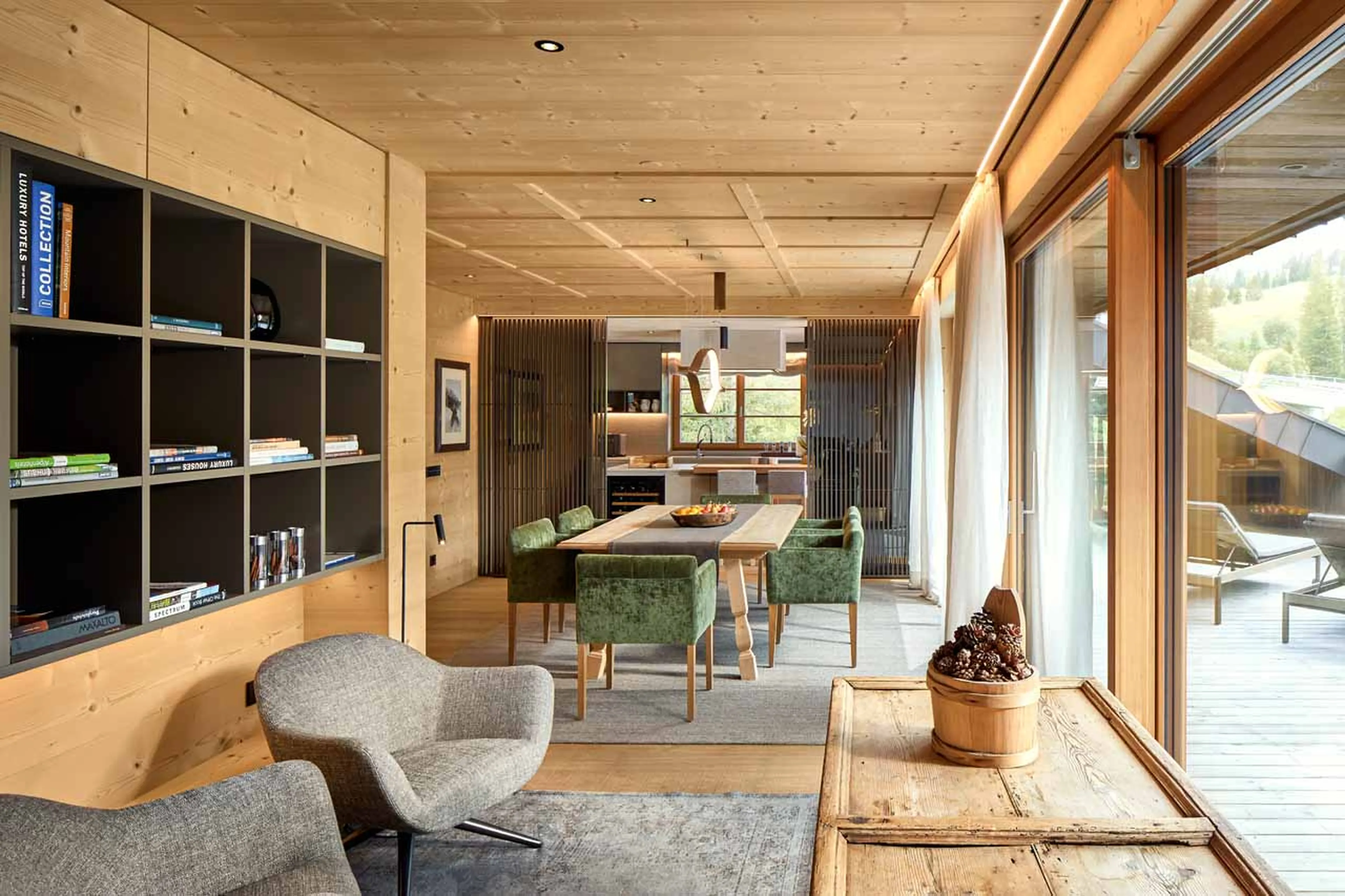 Living and dining area at  Villa al Sole 401 in Alta Badia