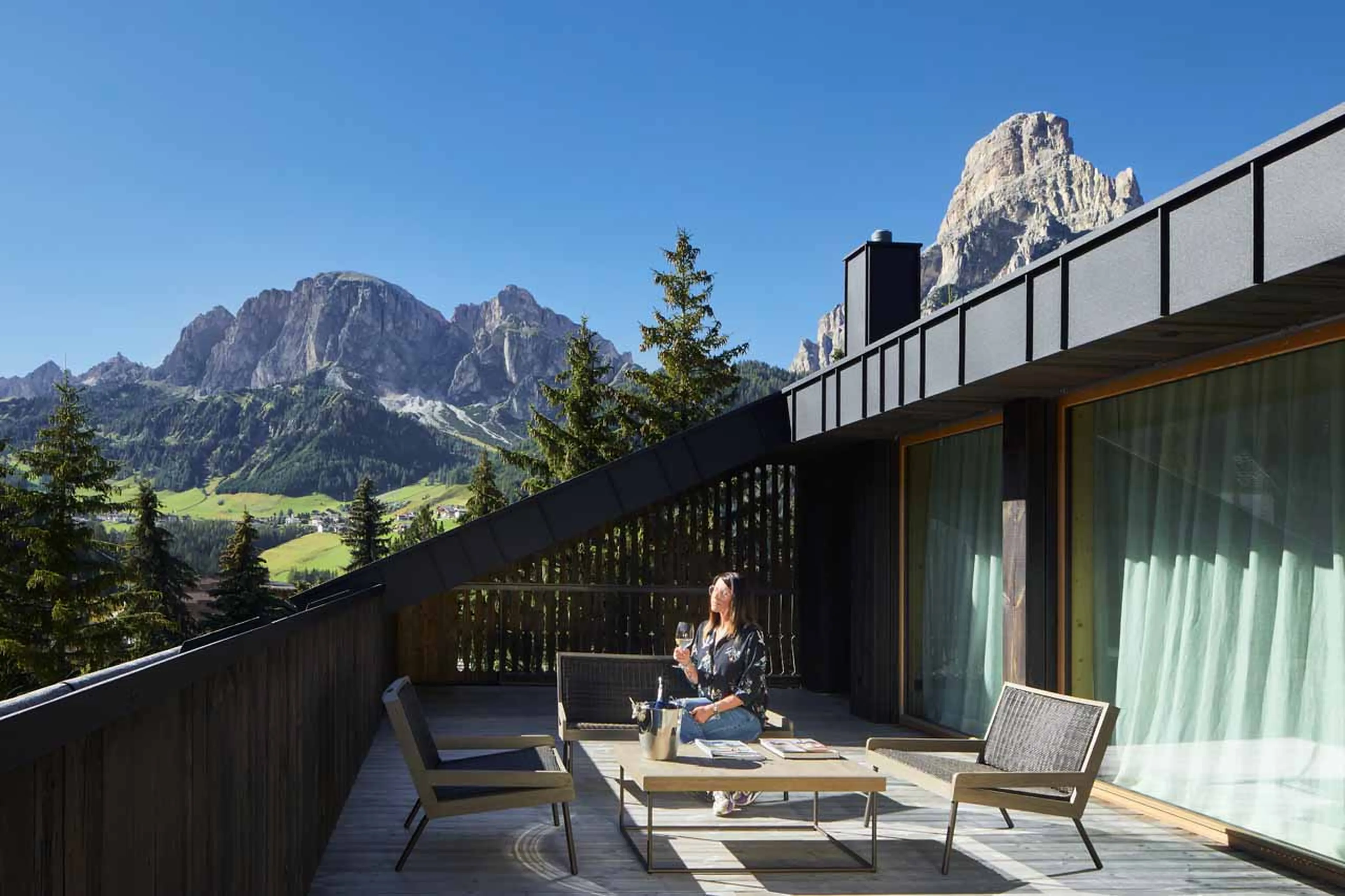 Terrace at Villa al Sole in Alta Badia