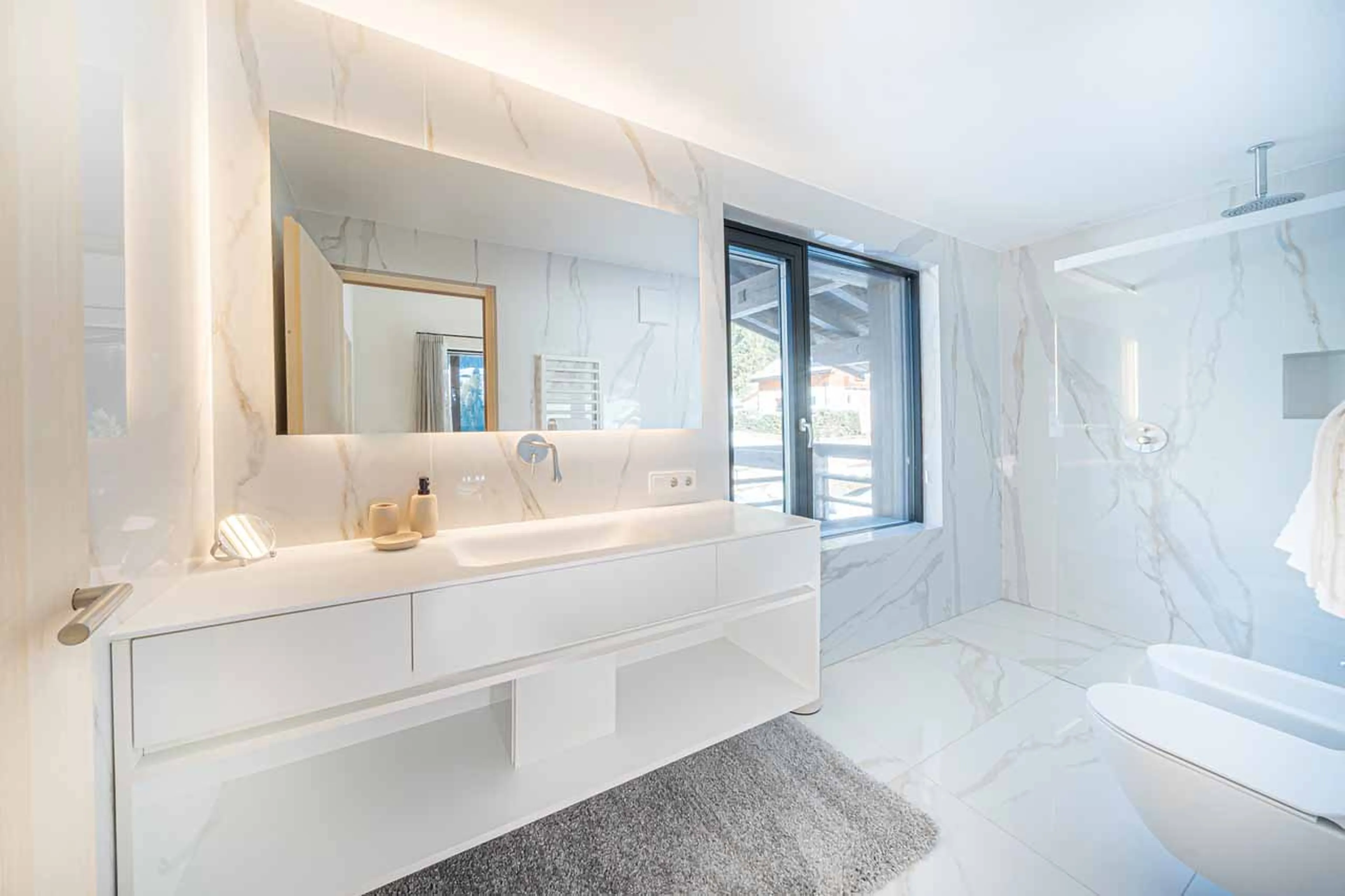 Shower room at Chalet Carolina in Val Gardena