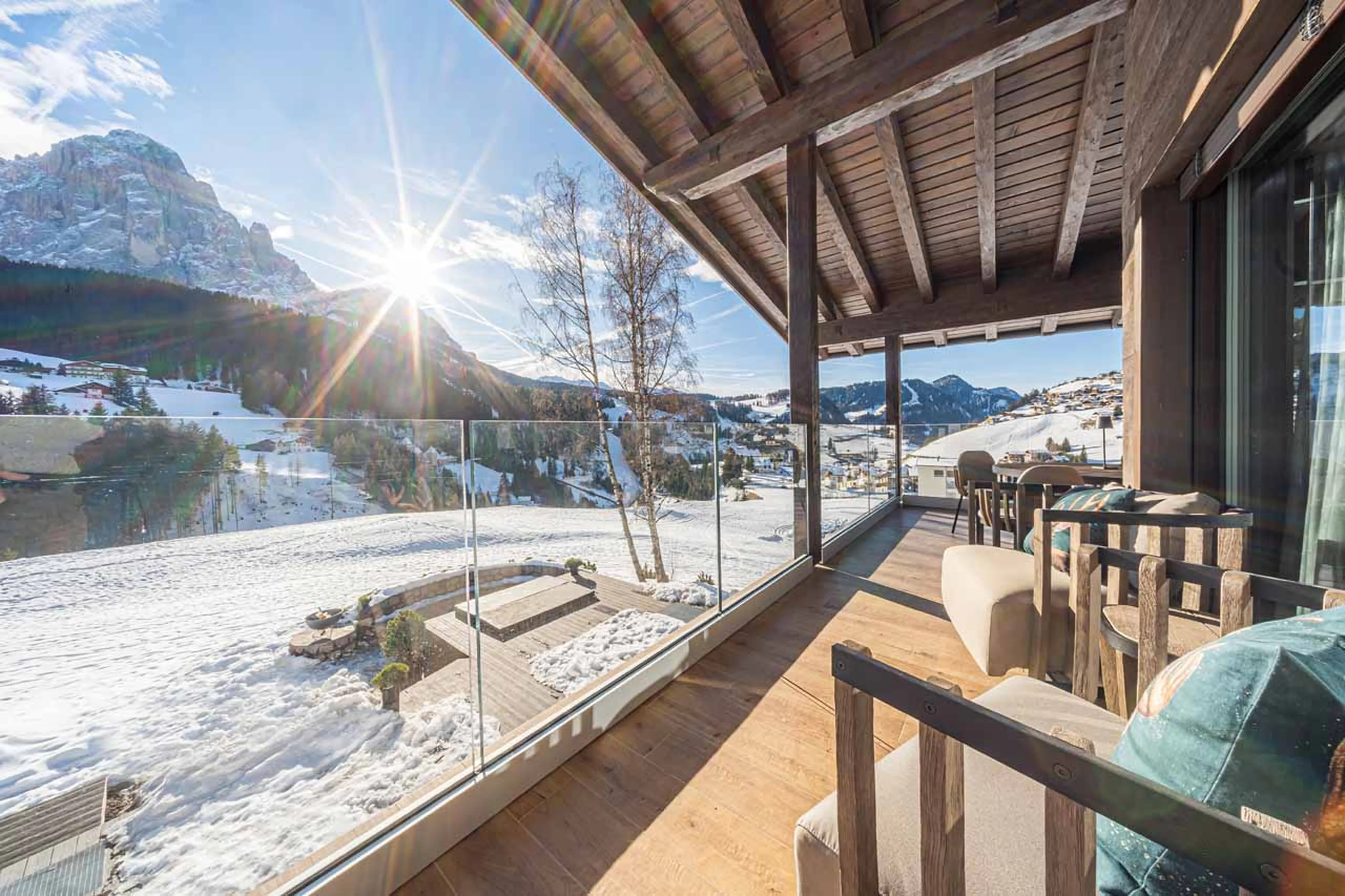 Terrace at Chalet Carolina in Val Gardena