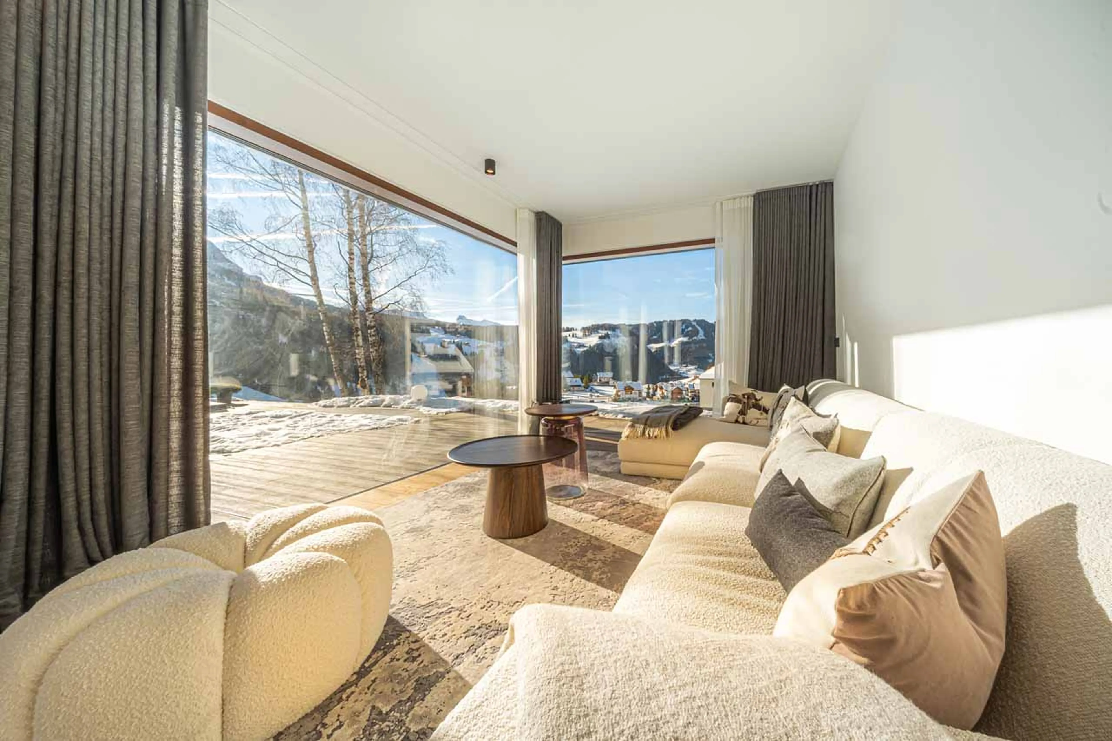 Ground floor living room at Chalet Carolina in Val Gardena