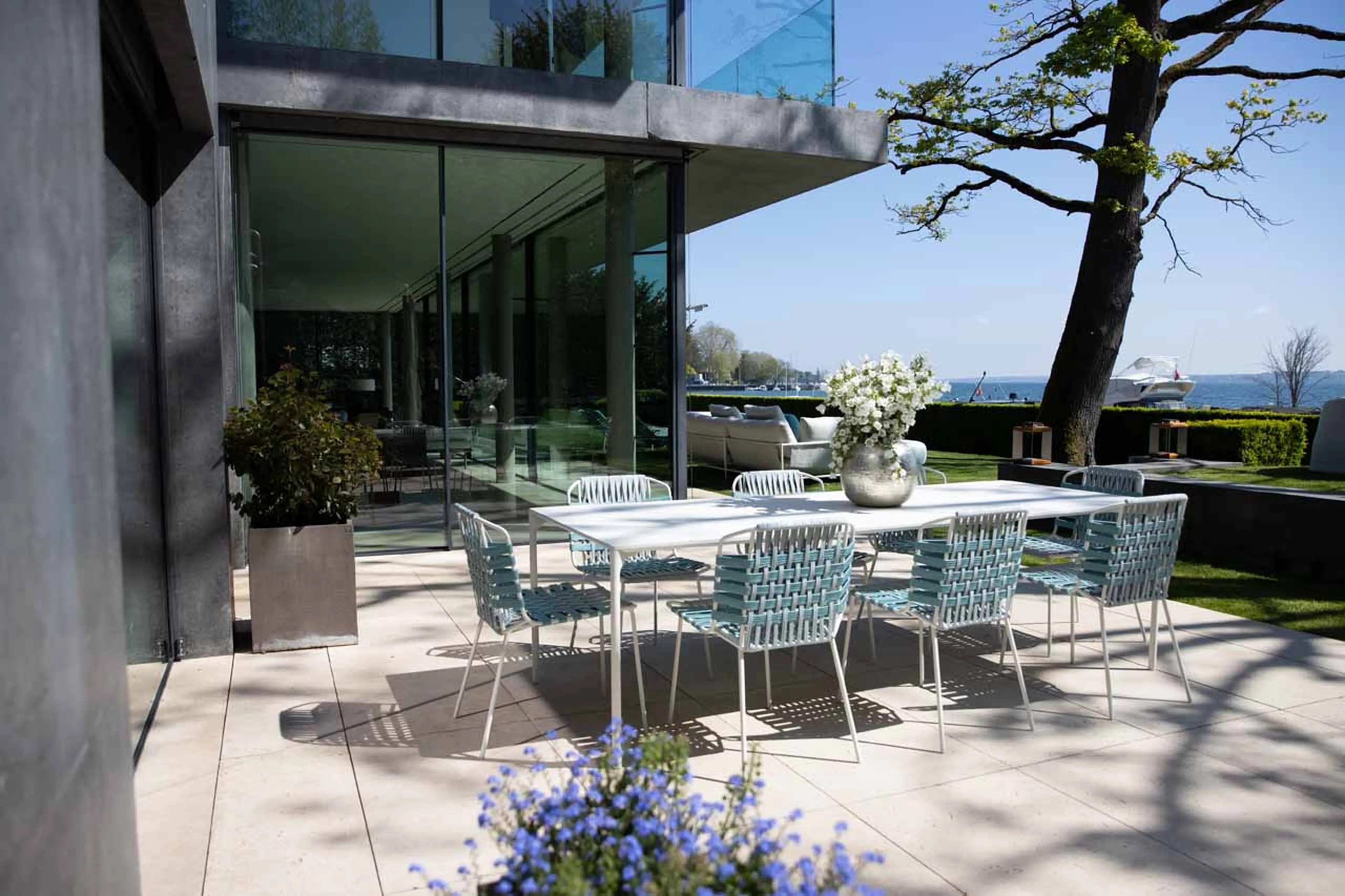Terrace at Villa du Lac in Geneva