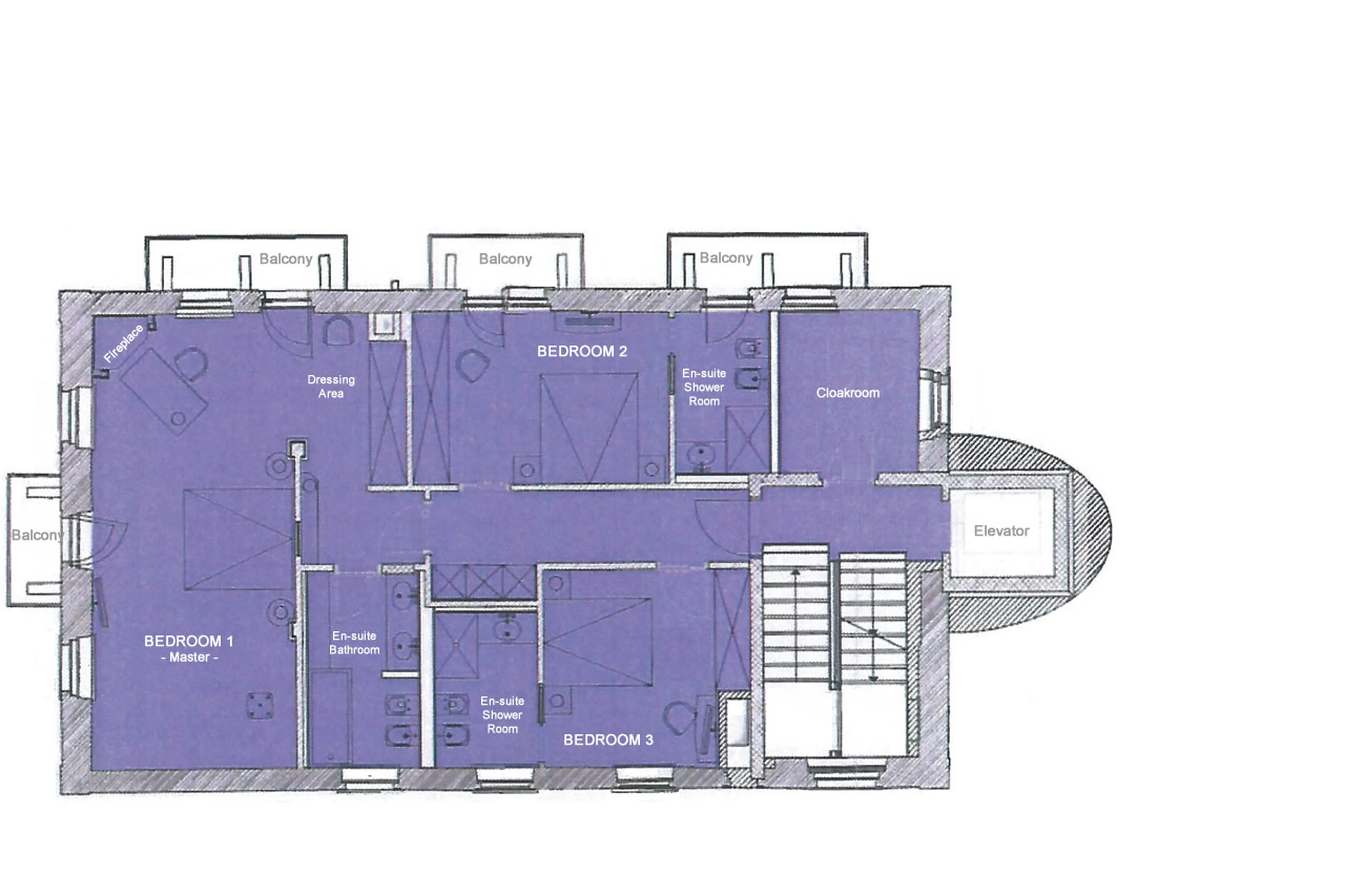 Level 3 floor plan of Villa Erica in St Moritz