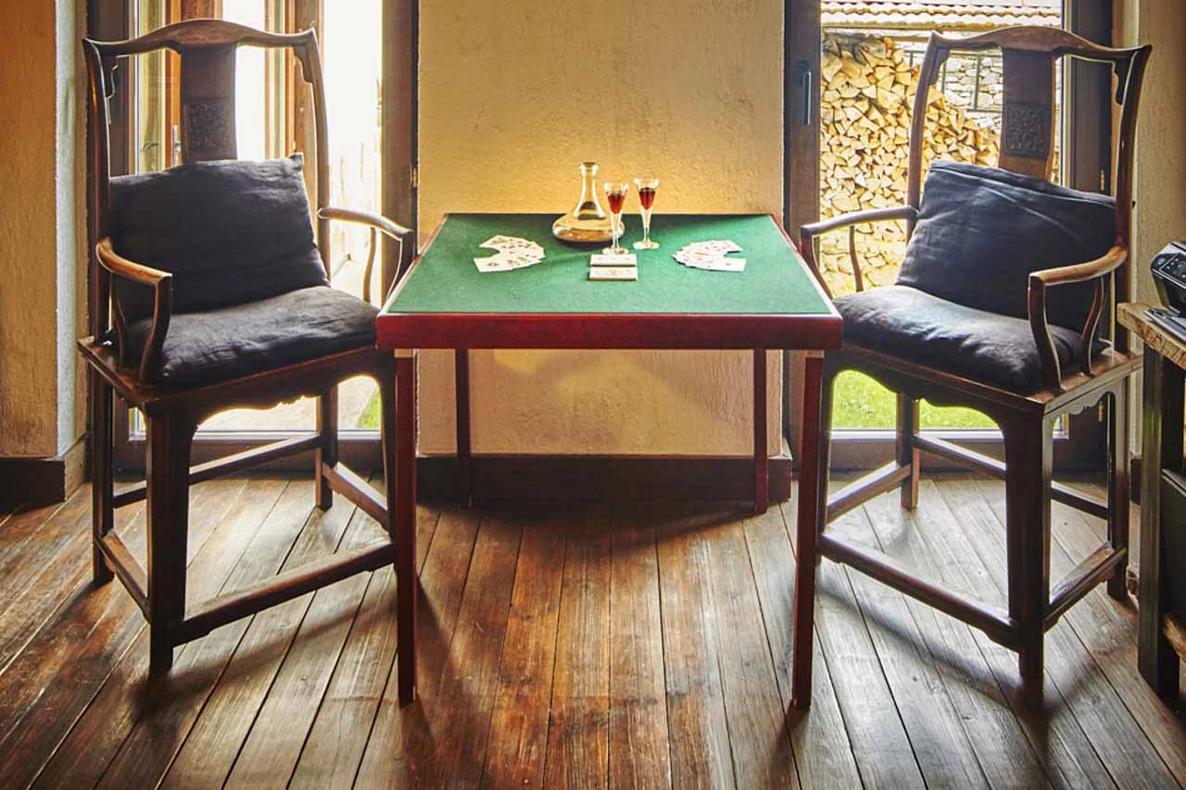 Poker table at Villa Gella in the Rhodope Mountains