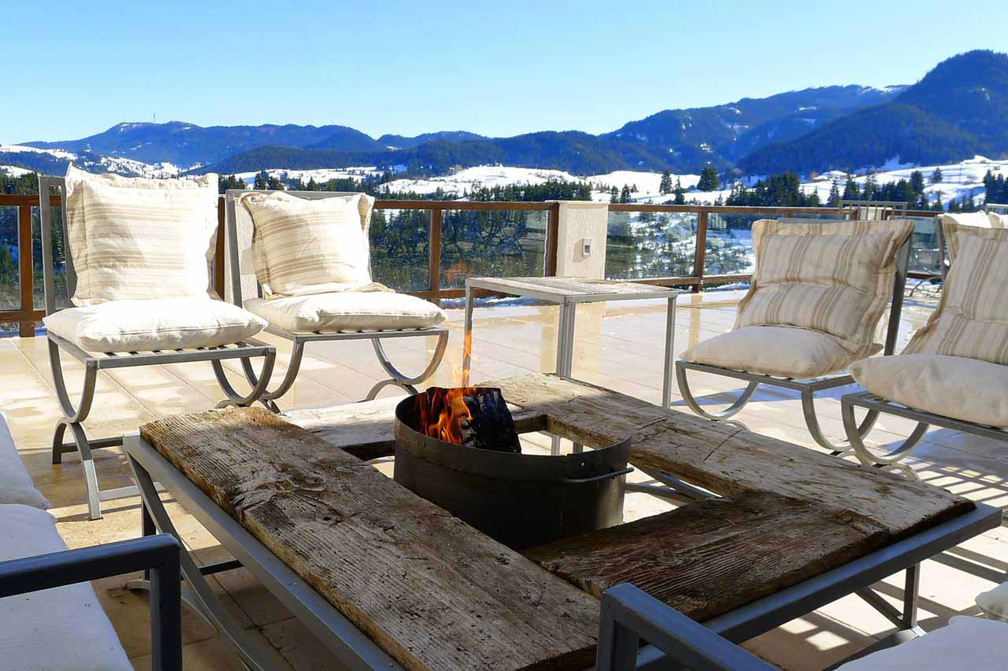 Terrace at Villa Gella in the Rhodope Mountains