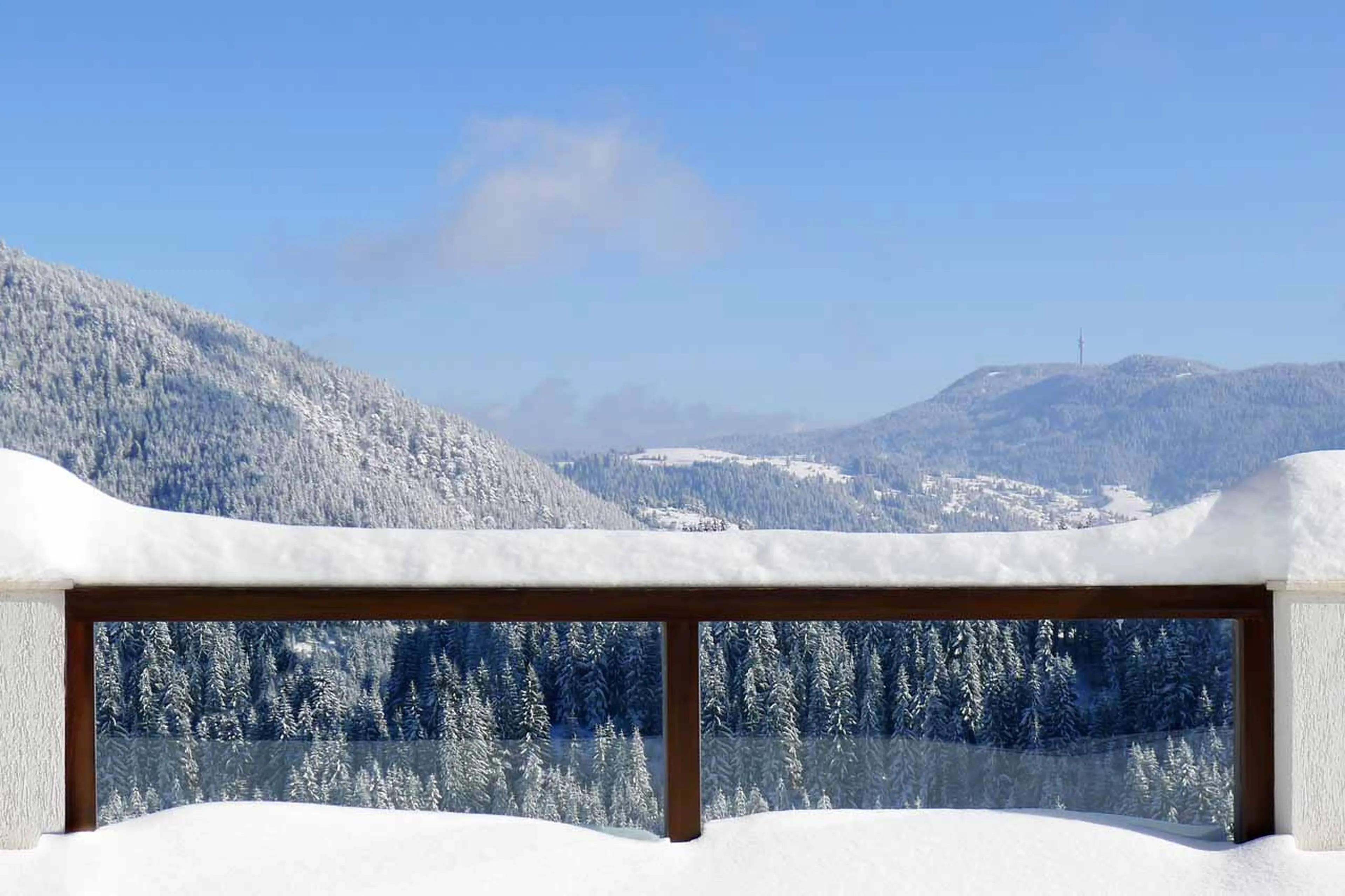 Views from the terrace at Villa Gella in the Rhodope Mountains