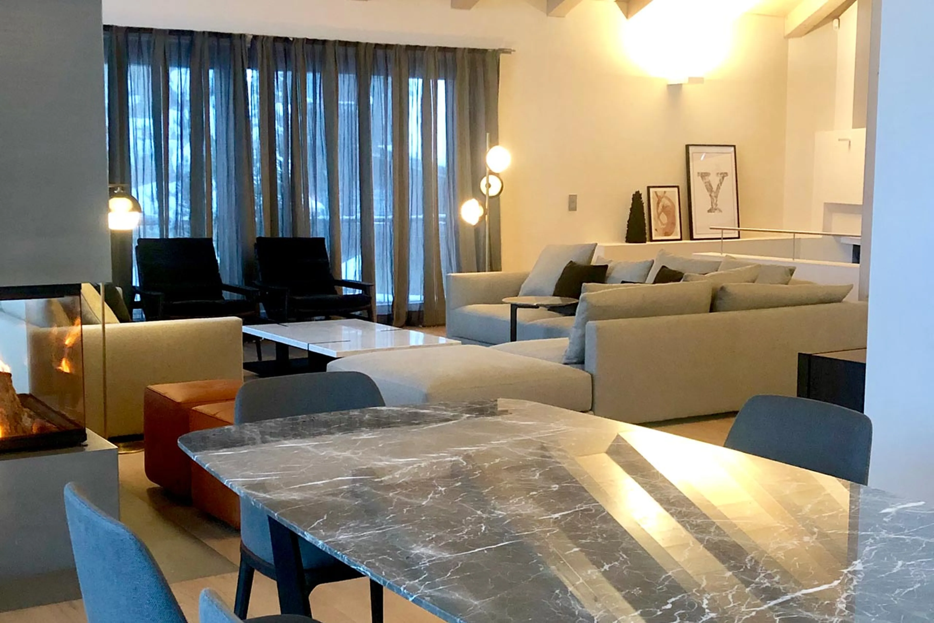 Dining table at Villa Grialetsch in Klosters