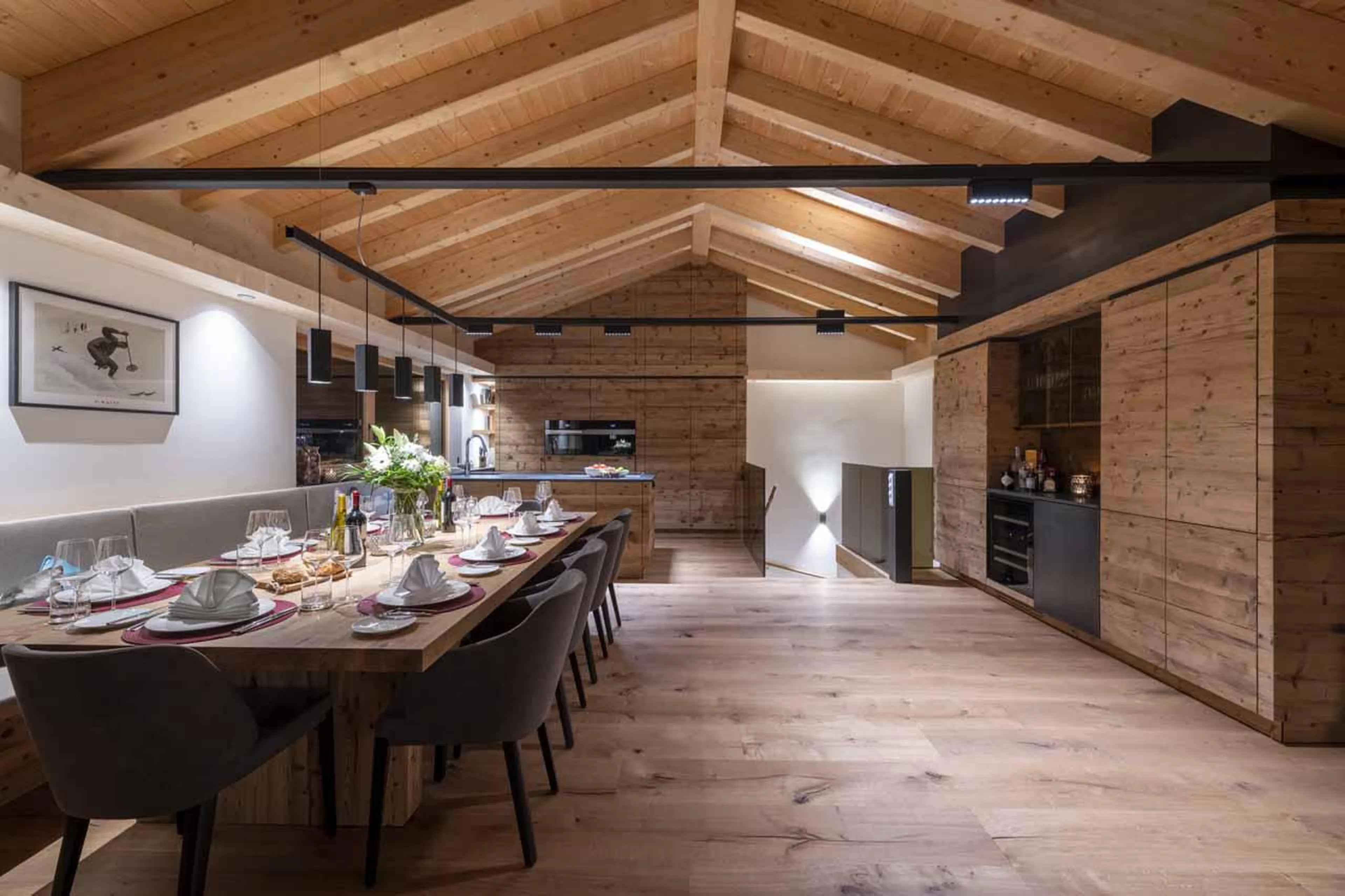 Dining area and kitchen at Villa Villekulla in St Anton
