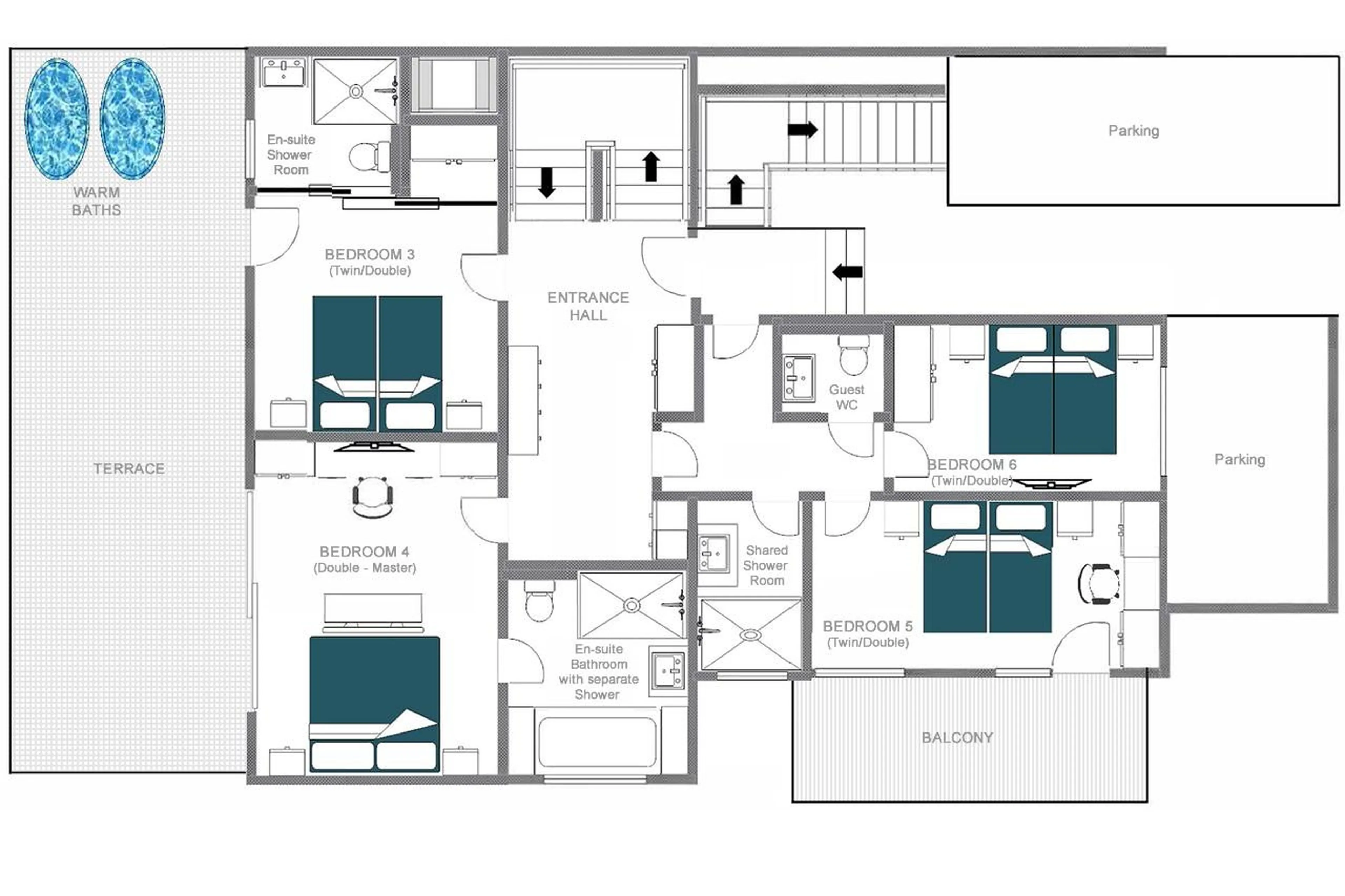 Level 0 floor plan of Villa Villekulla in St Anton