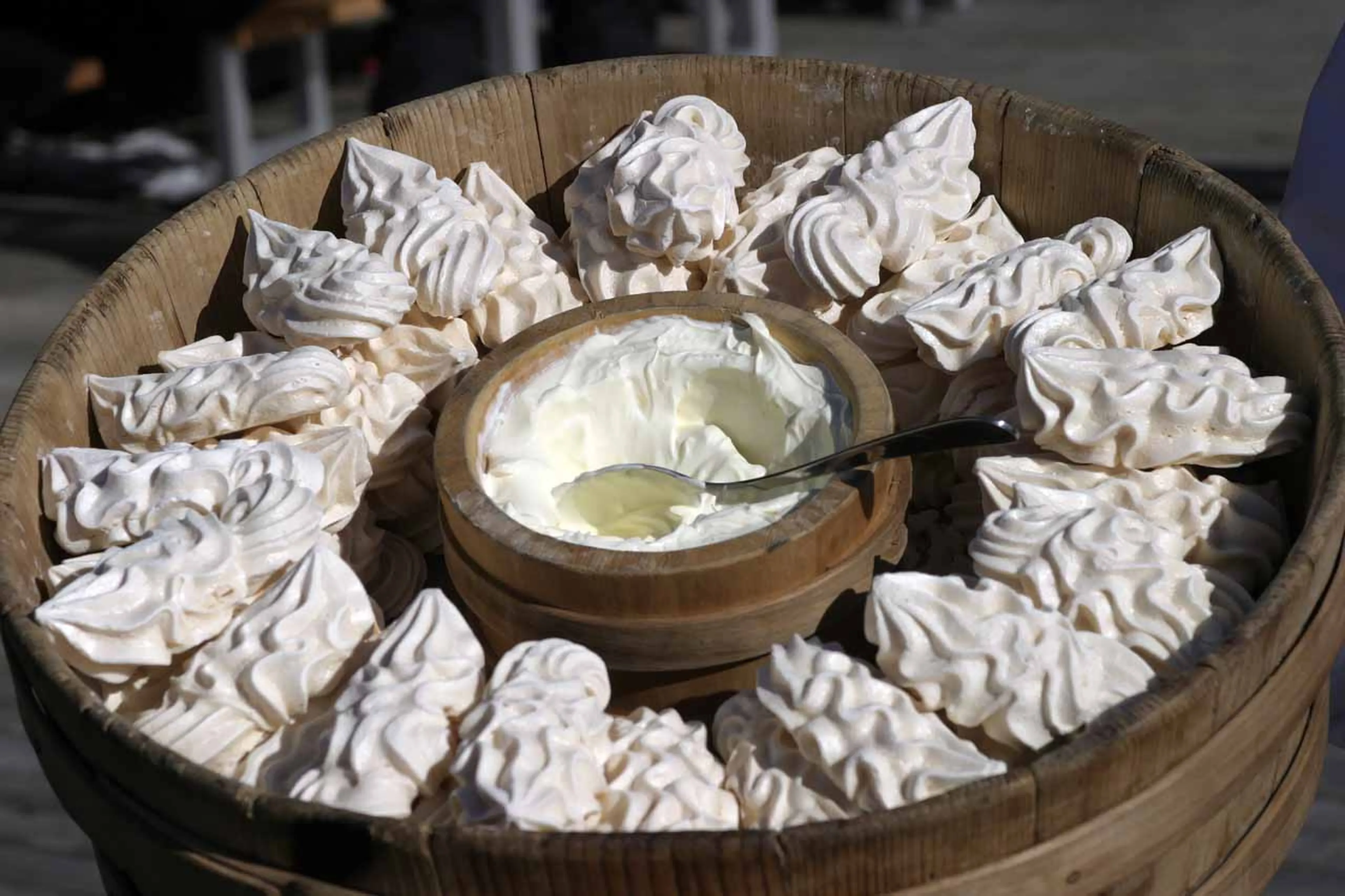 Meringues at Wasserngrat Restaurant in Gstaad