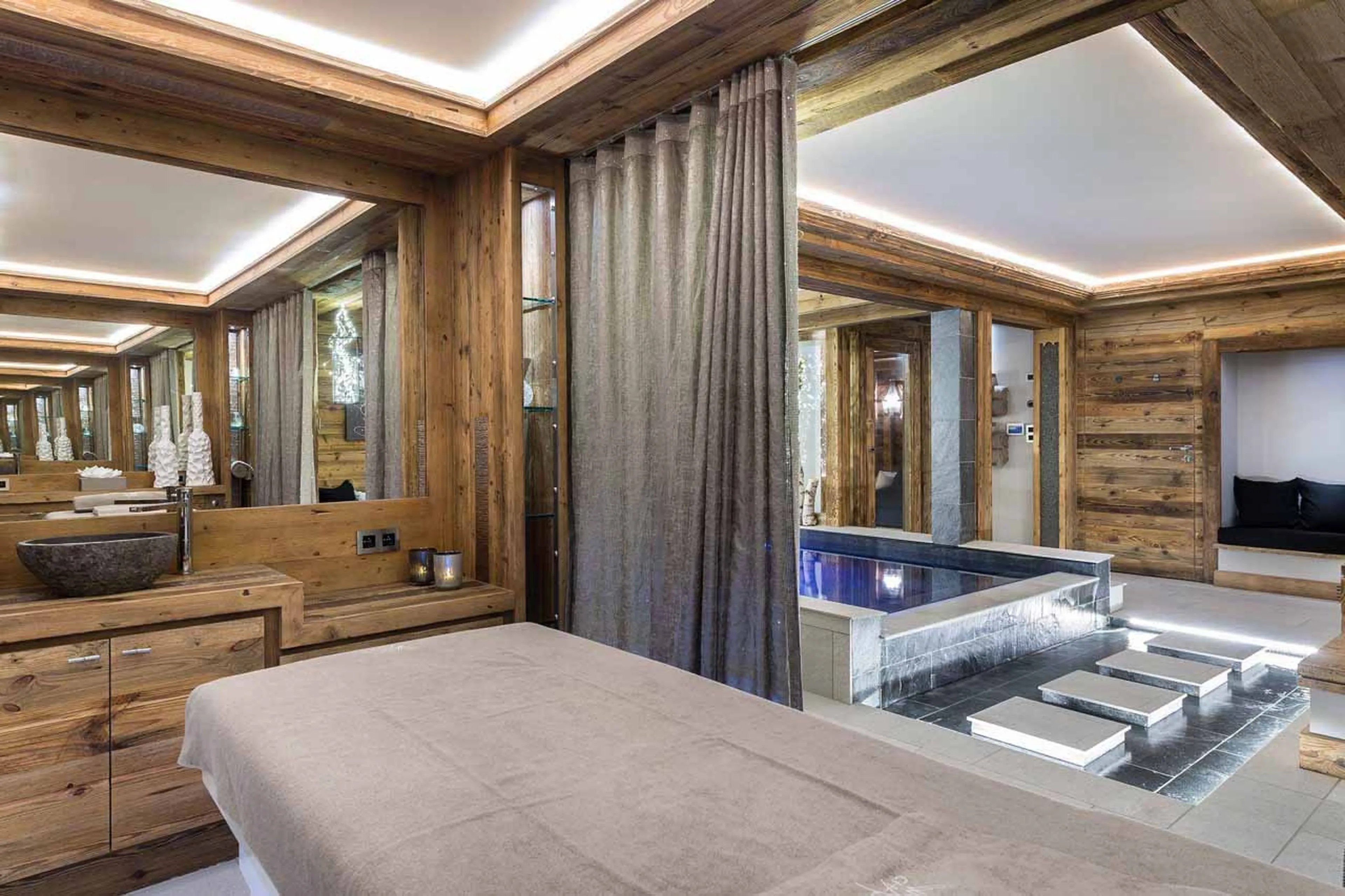 Massage room, pool & hammam at White Chalet in Courchevel Le Praz