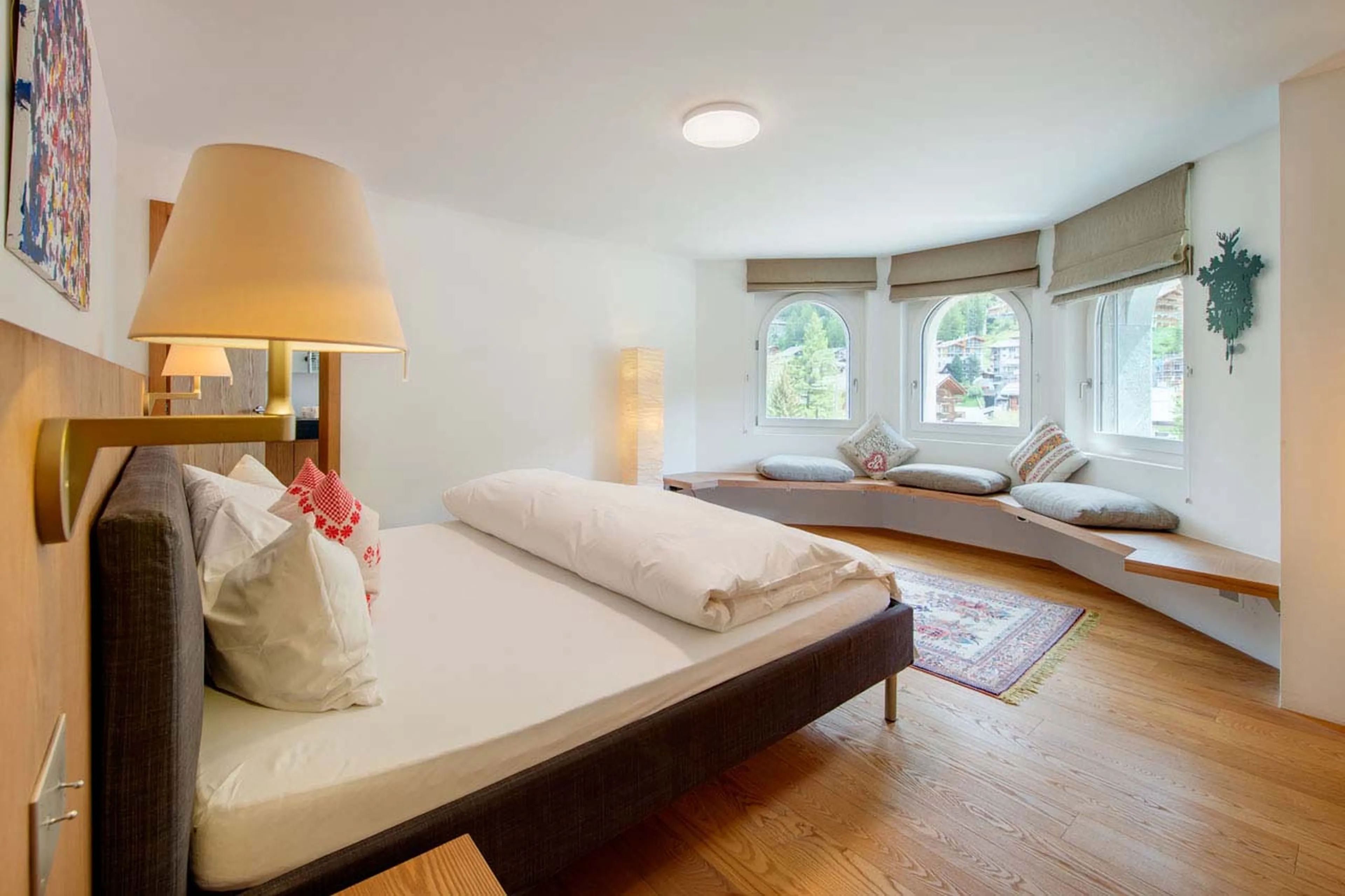 Bedroom one at Whymper Residence in Zermatt