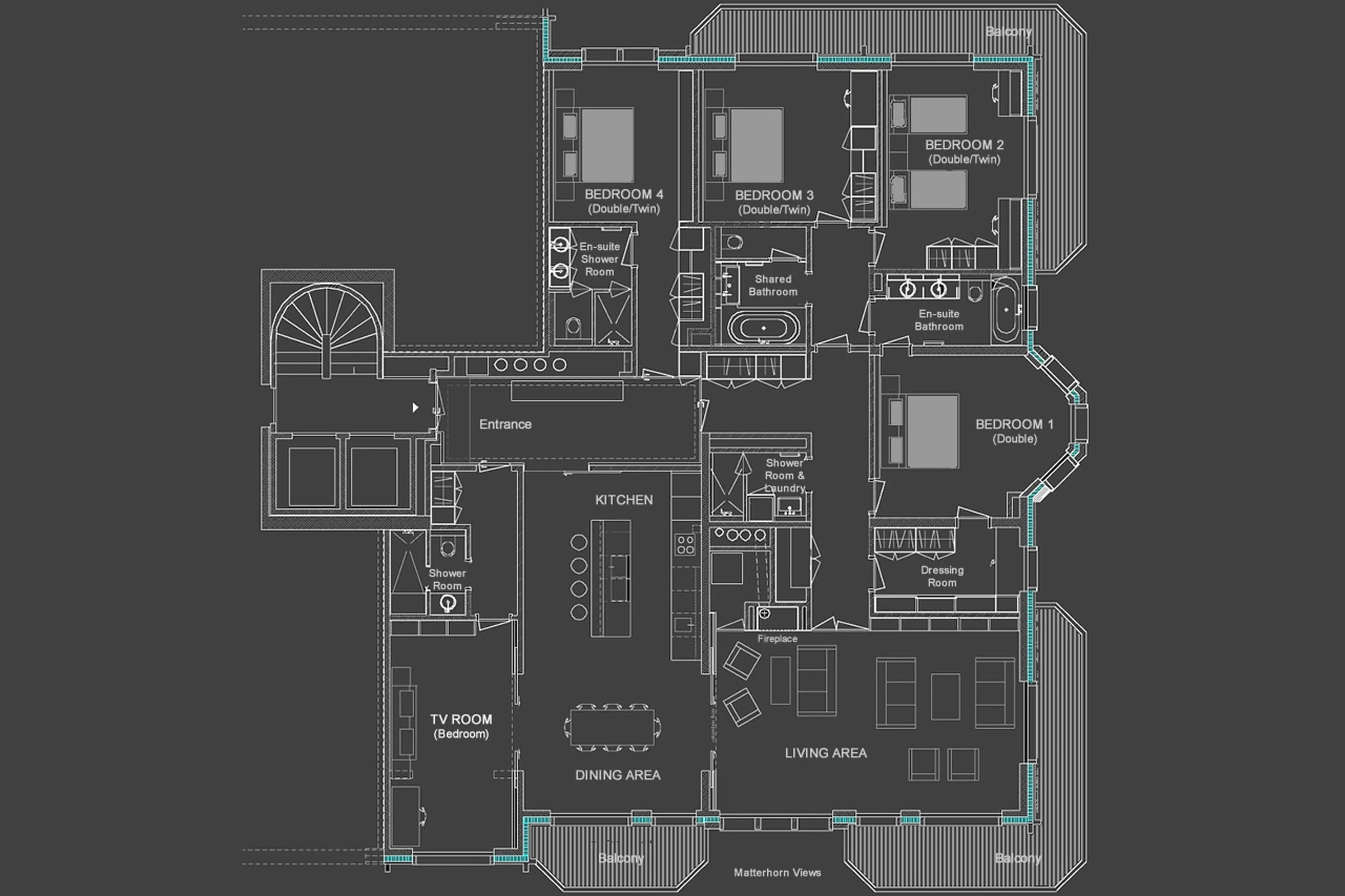 Floor plan of Whymper Residence in Zermatt