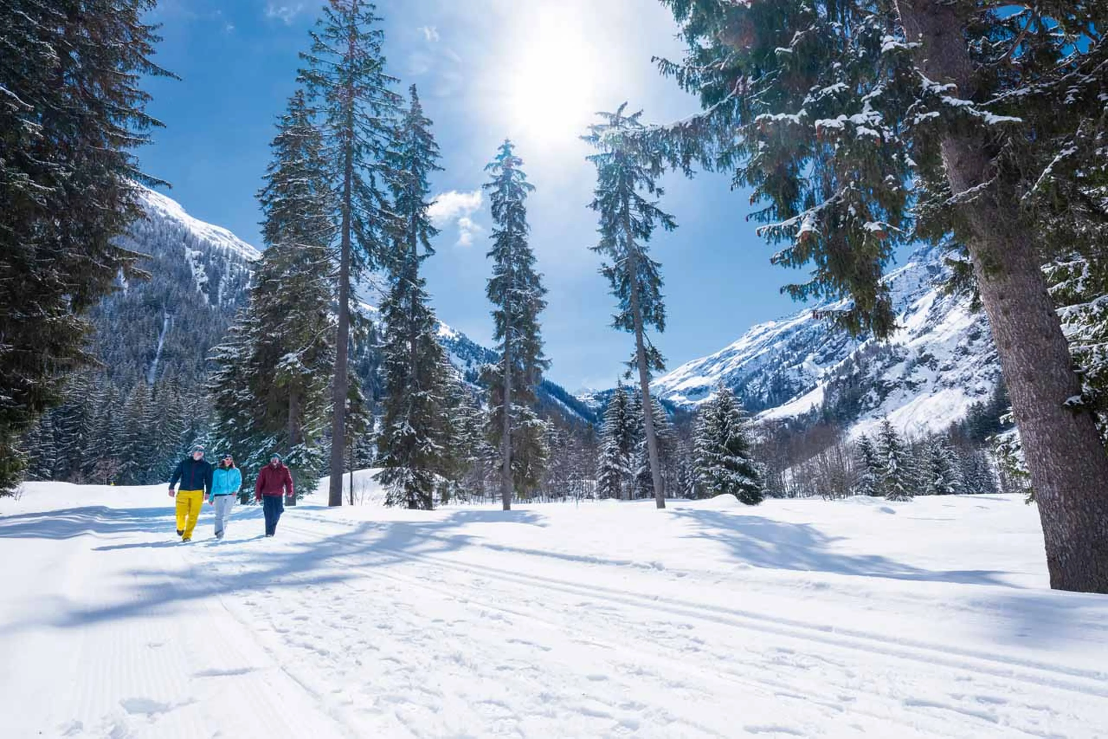 Winter hiking in the Swiss Alps