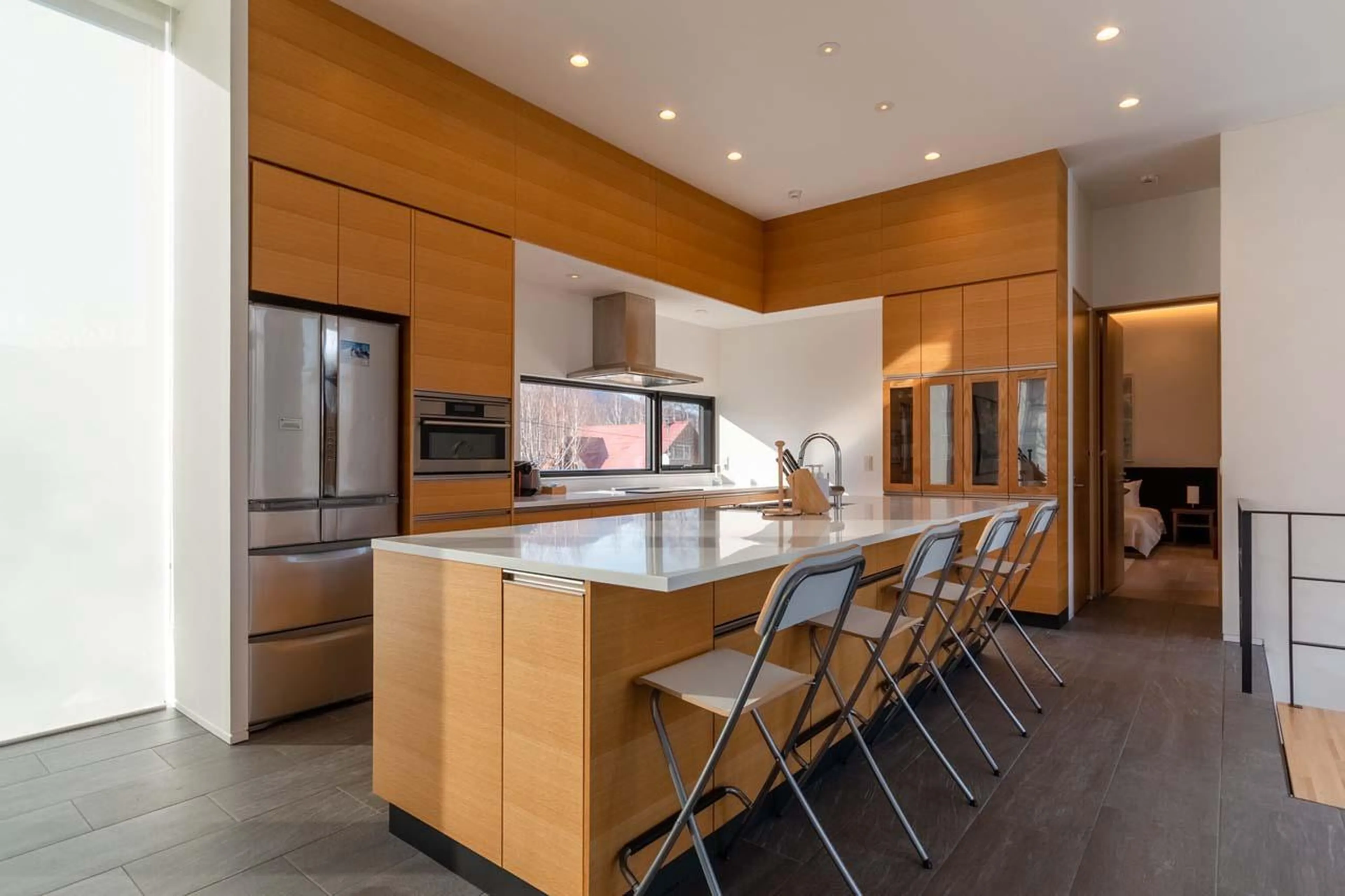 Modern and well-equipped kitchen at Yanagi House in Niseko