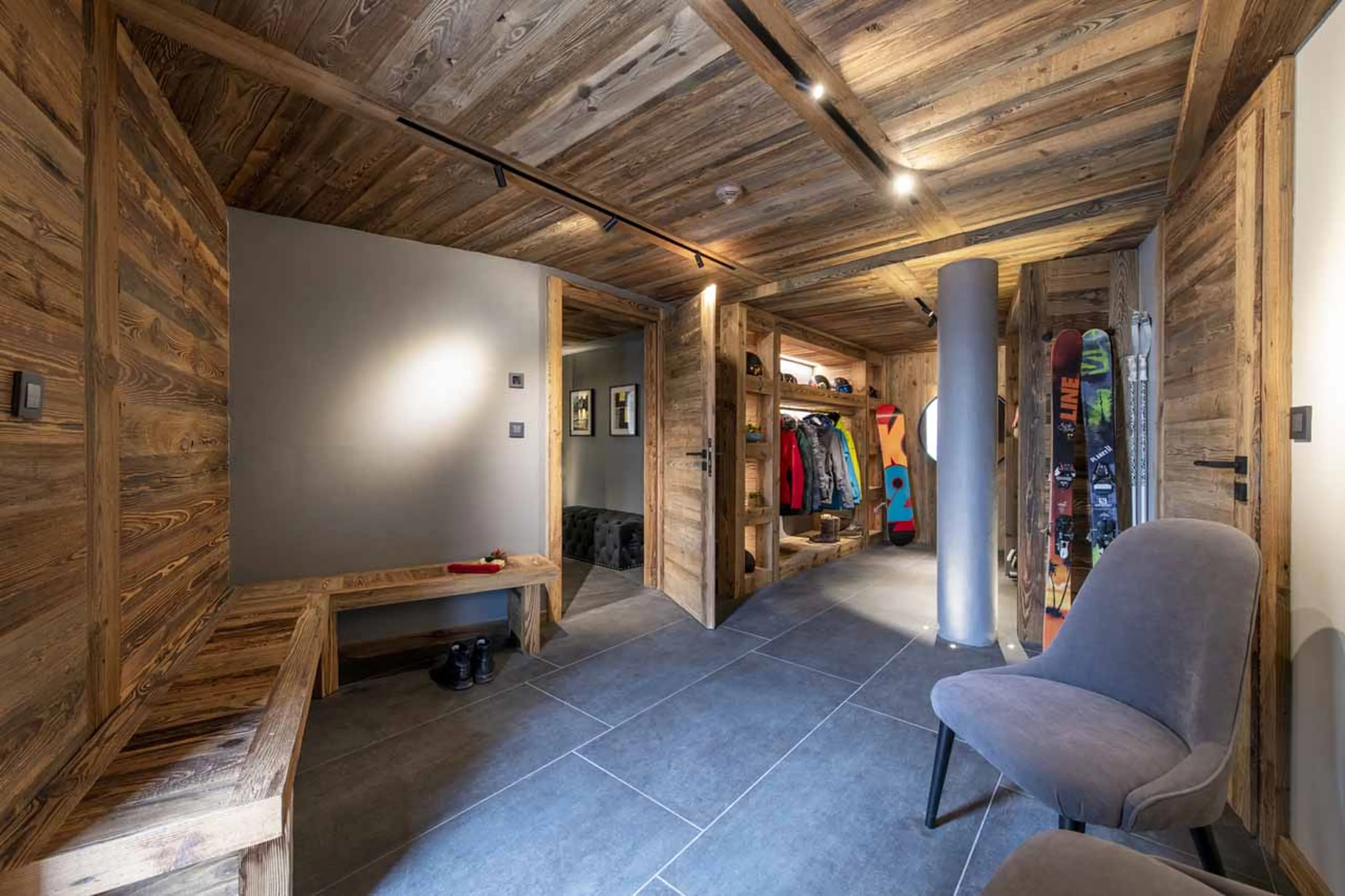 Ski room at ZEMS Lodge in Morzine