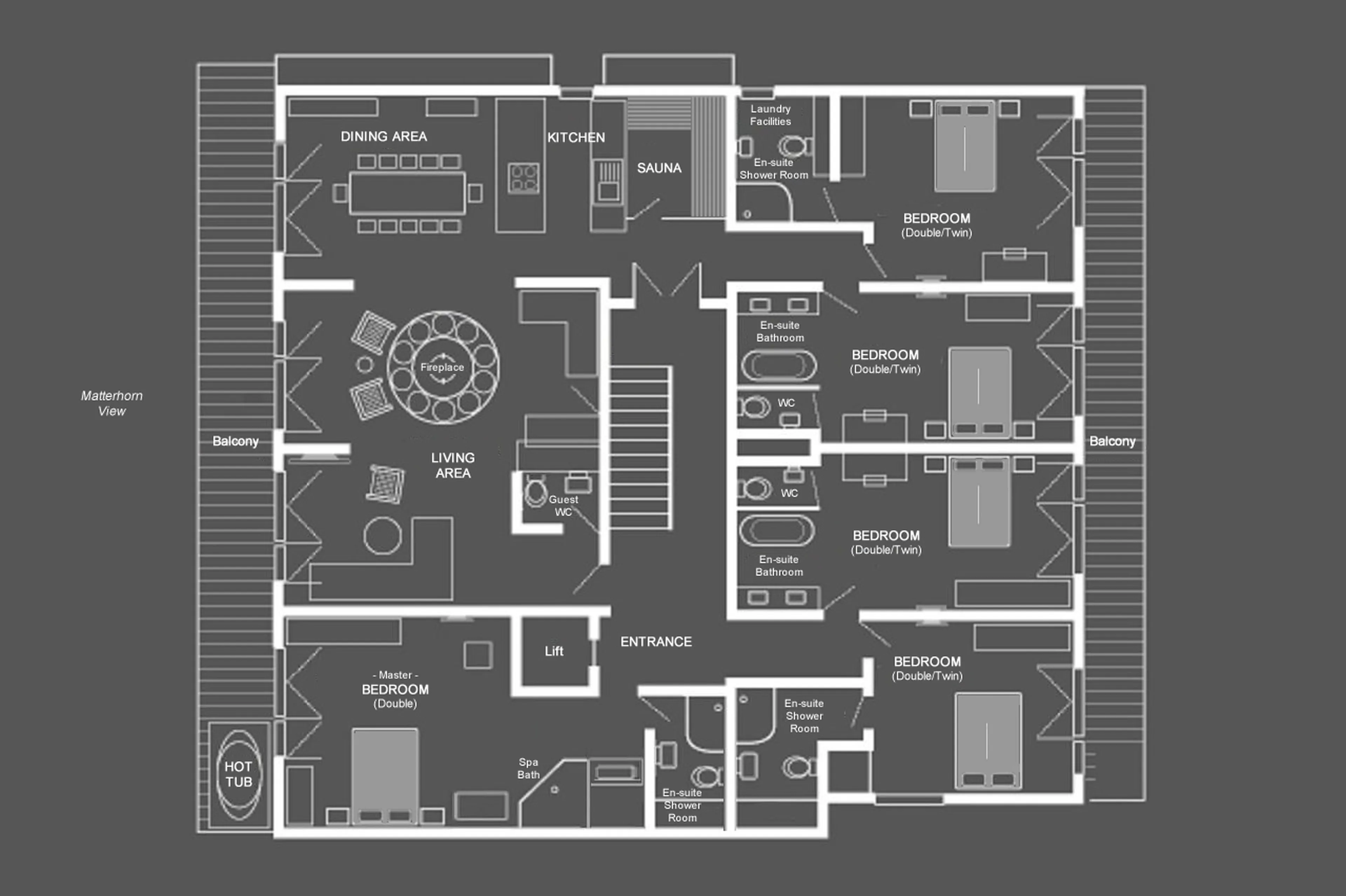Floor plan of Zermatt Lodge in Zermatt