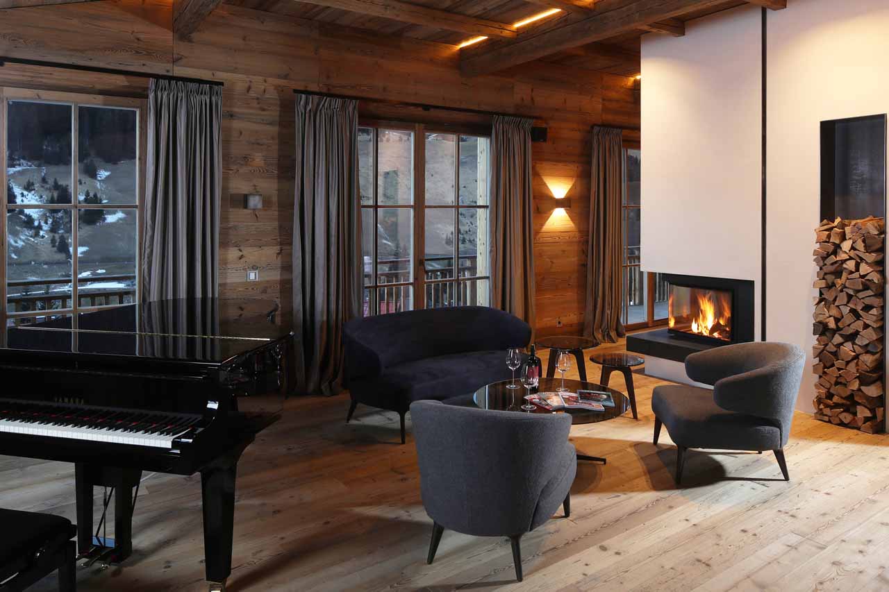 Grand piano at Severins Residence in Lech