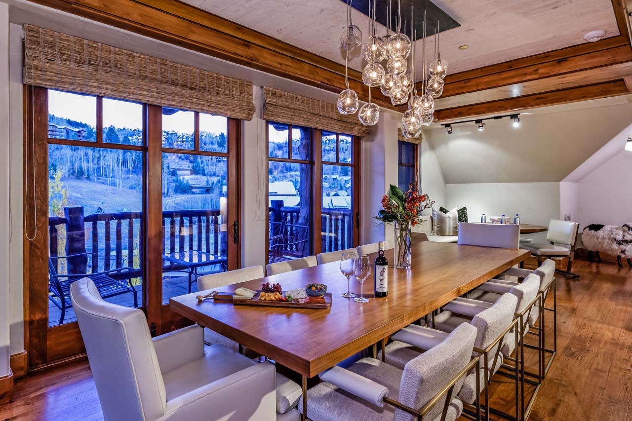 Dining table at Snowflake Penthouse in Beaver Creek